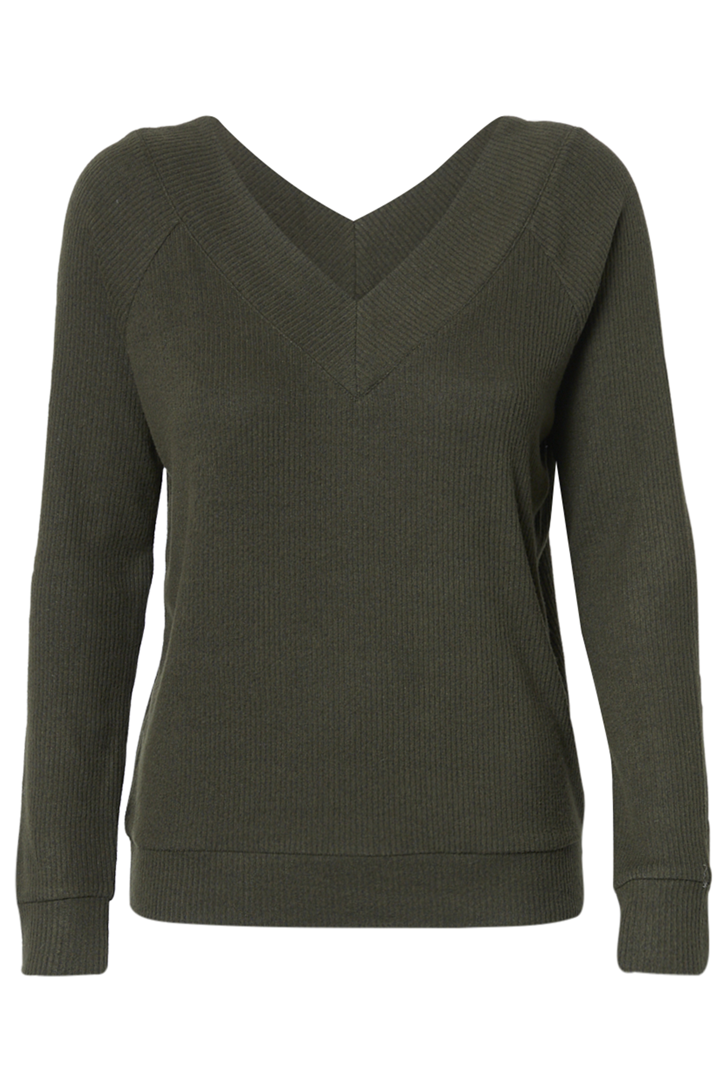 Ribbed V-Front Brushed Top