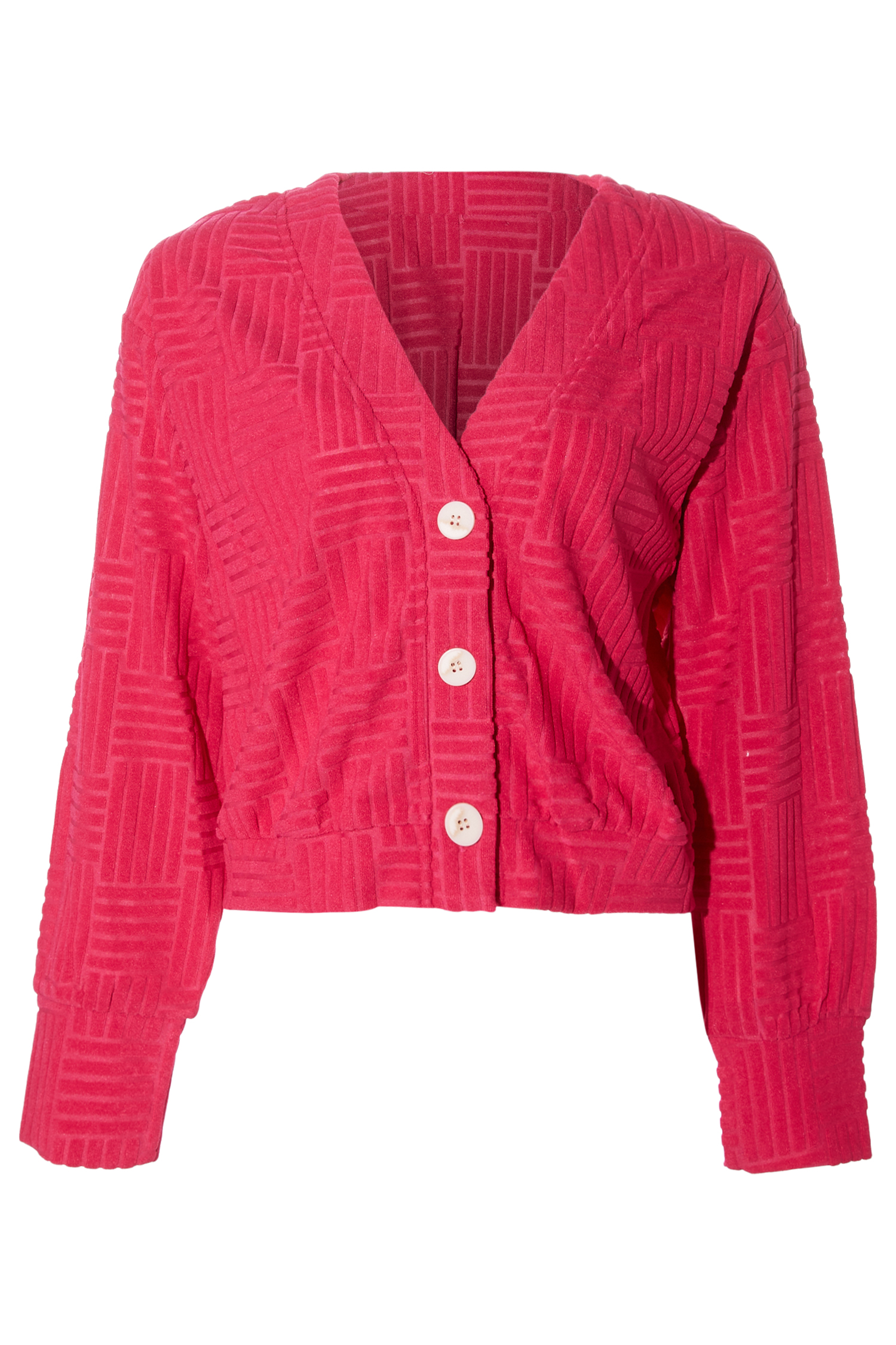 Button Front Textured Cardigan