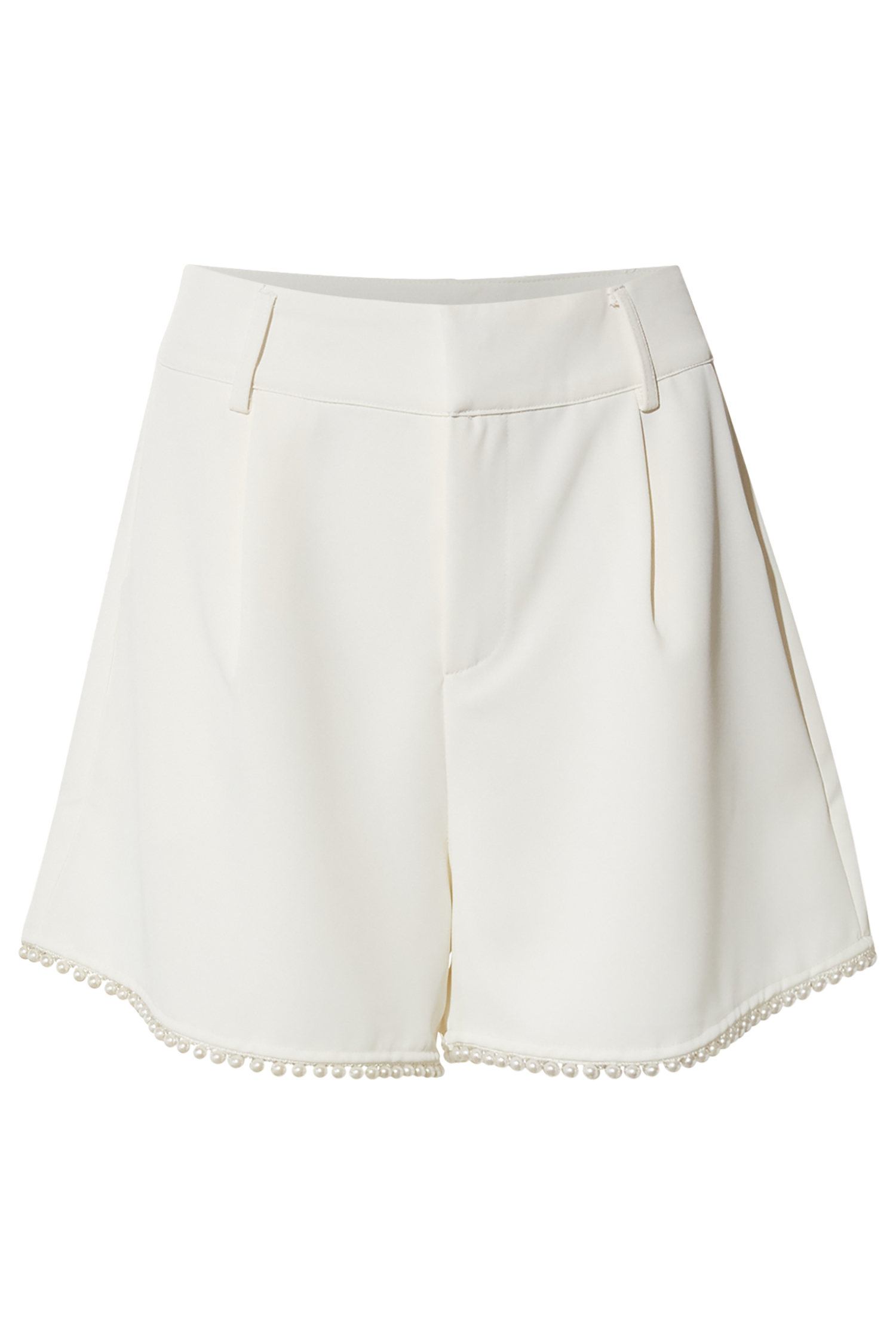 Pearl Trimmed Pleated Shorts