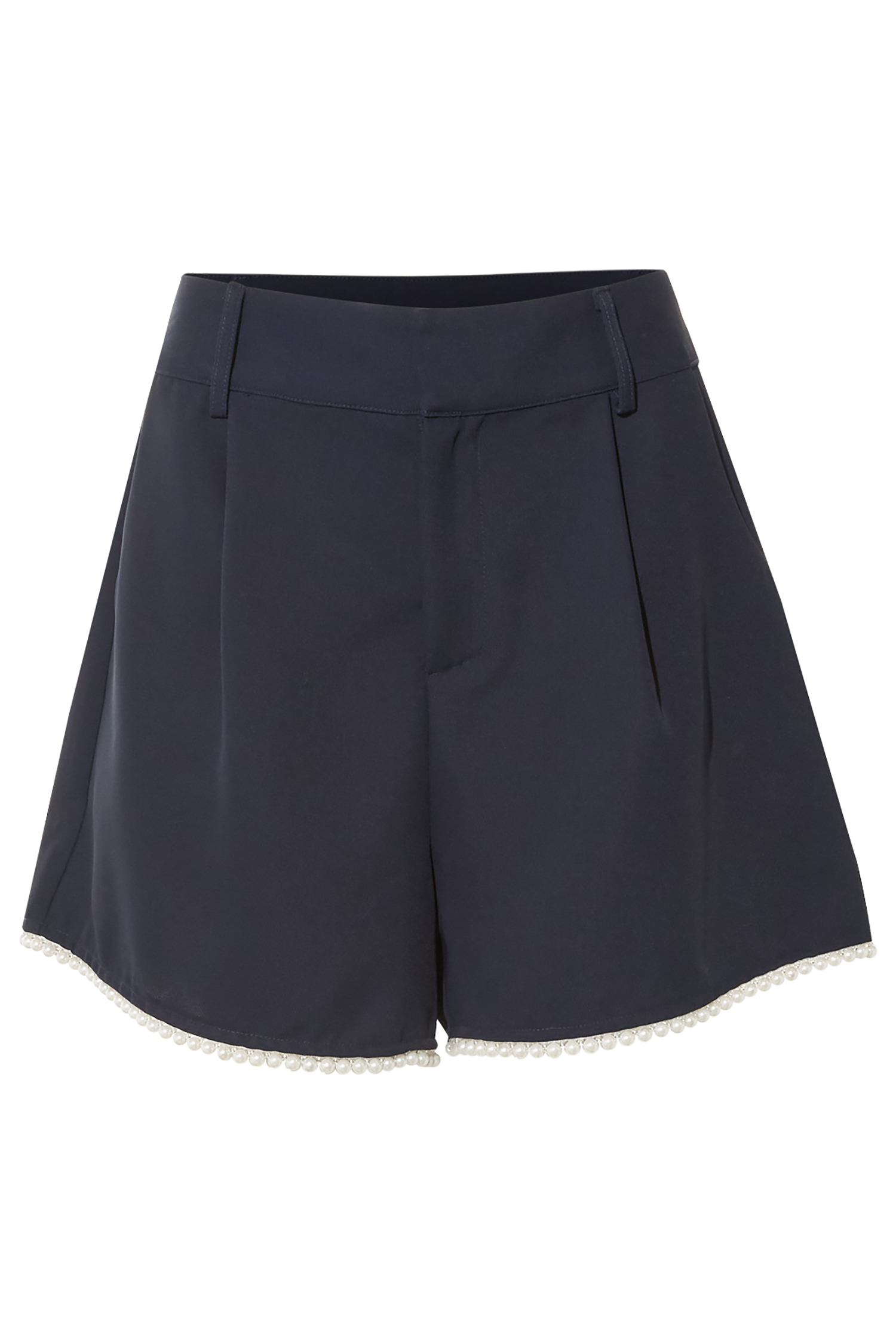 Pearl Trimmed Pleated Shorts
