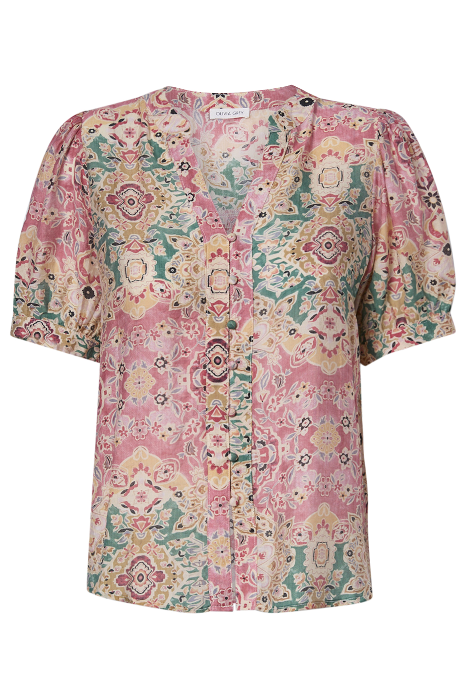 Printed Button Front Shirt