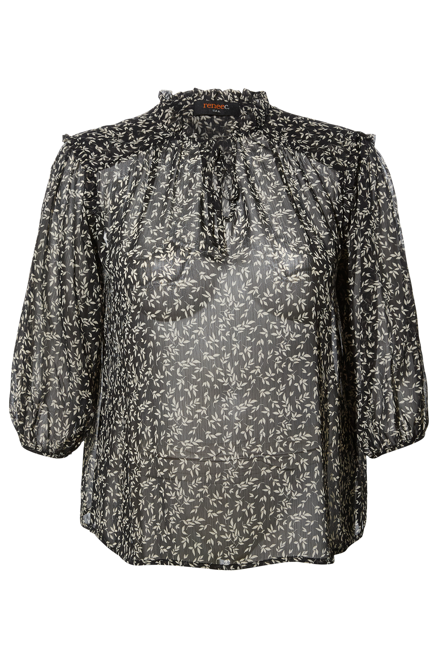 3/4 Sleeve Printed Blouse