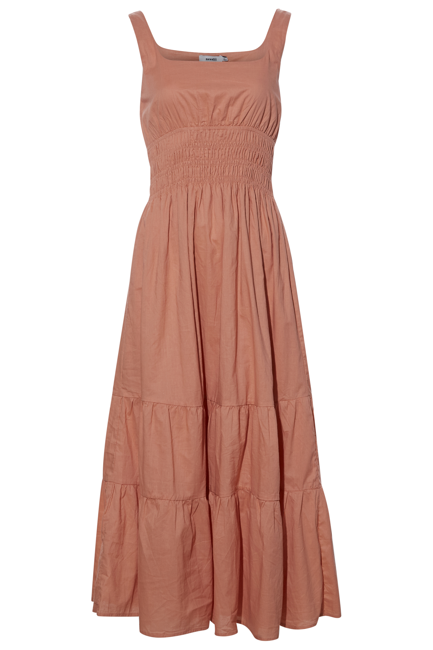 Sleeveless Smocked Waist Midi Dress