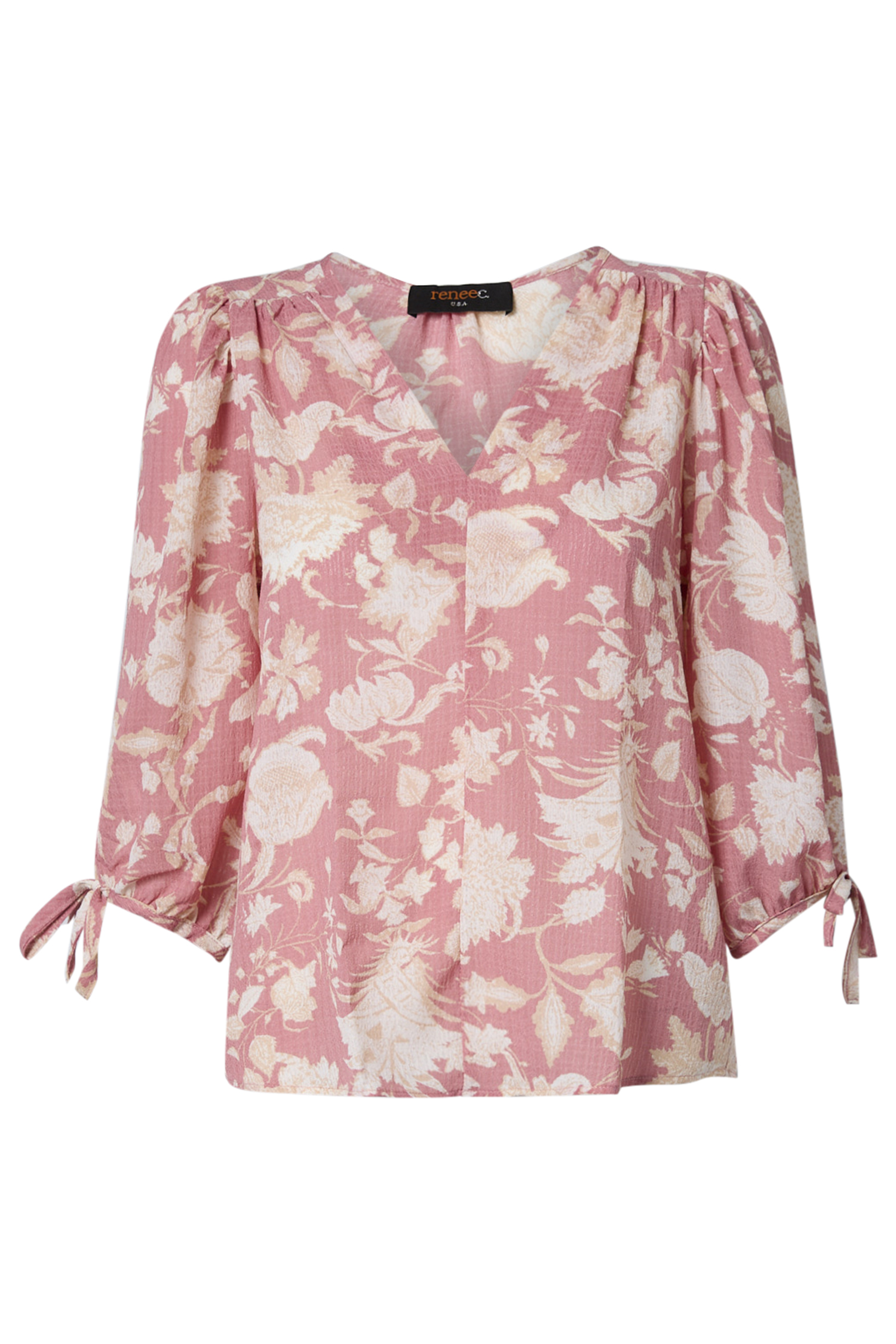Sleeve Tie V-Neck Top
