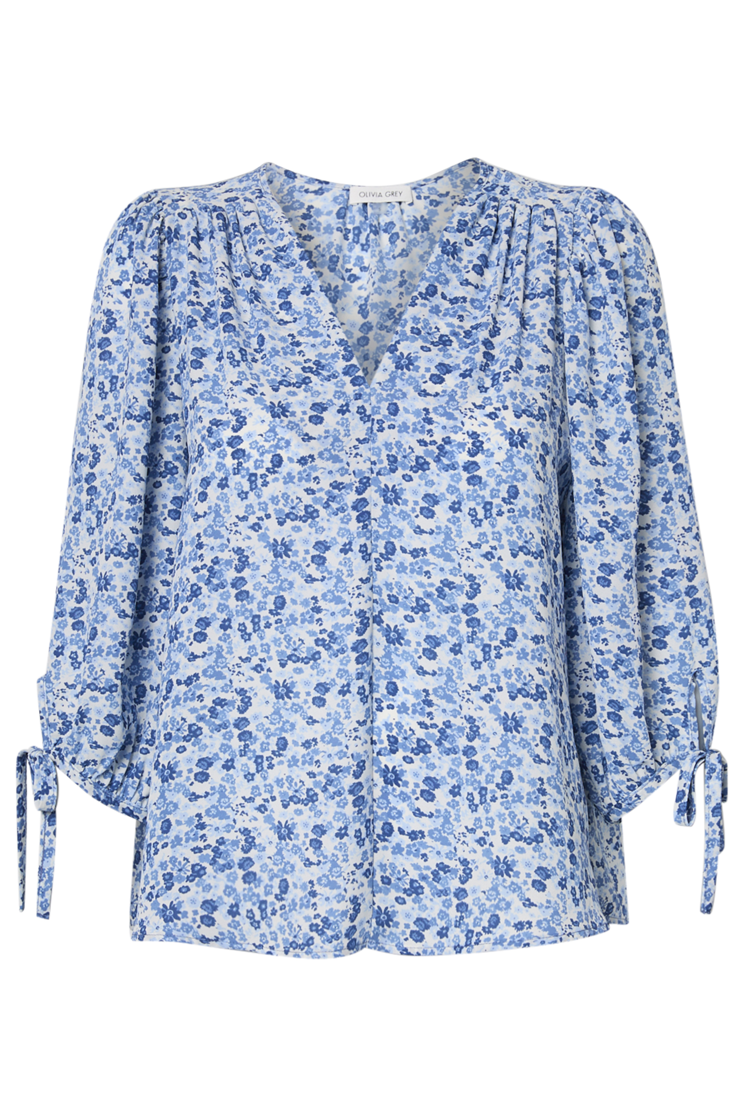 V-Neck Flower Print Top