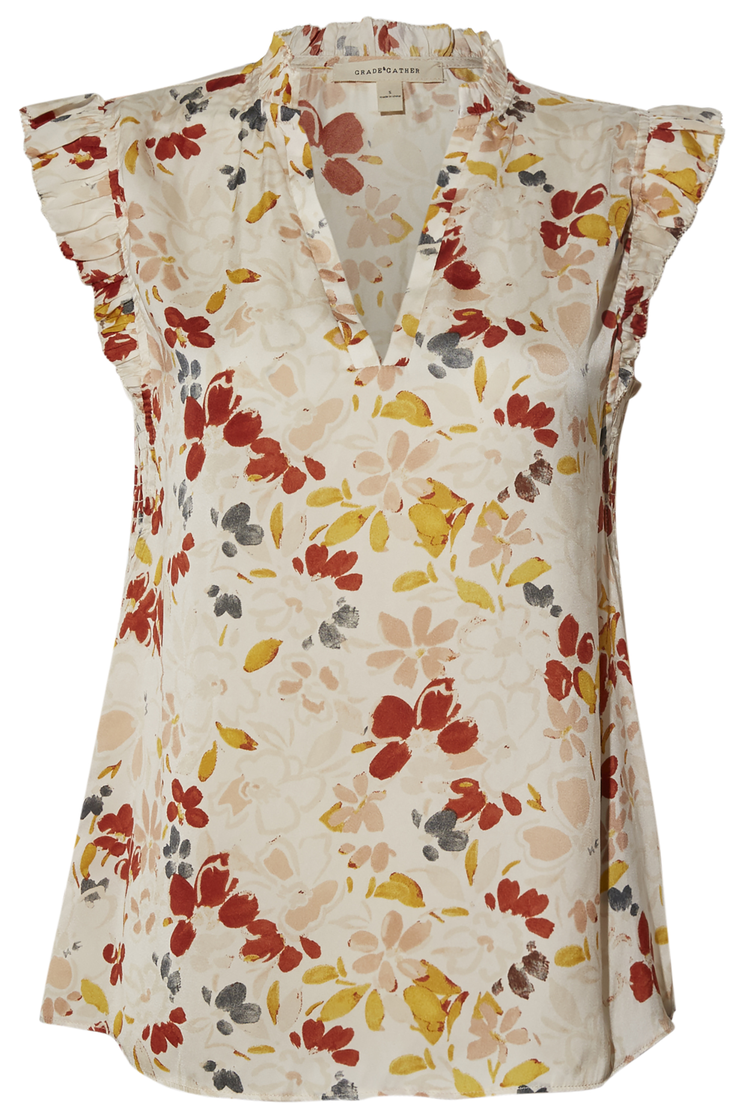 Floral Ruffle Trim Tank