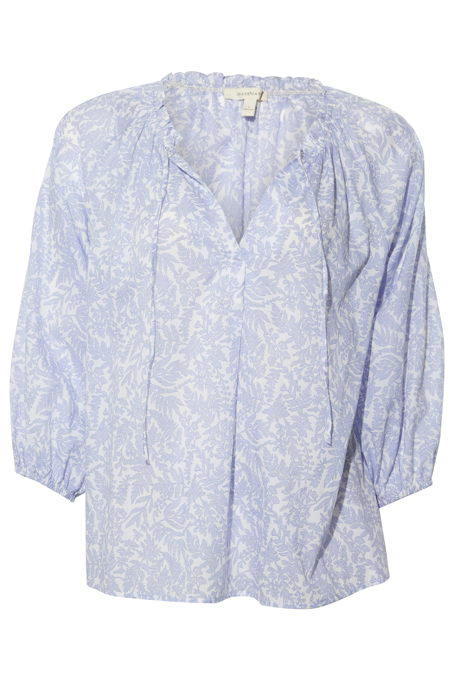 3/4 Printed Split Neck Blouse