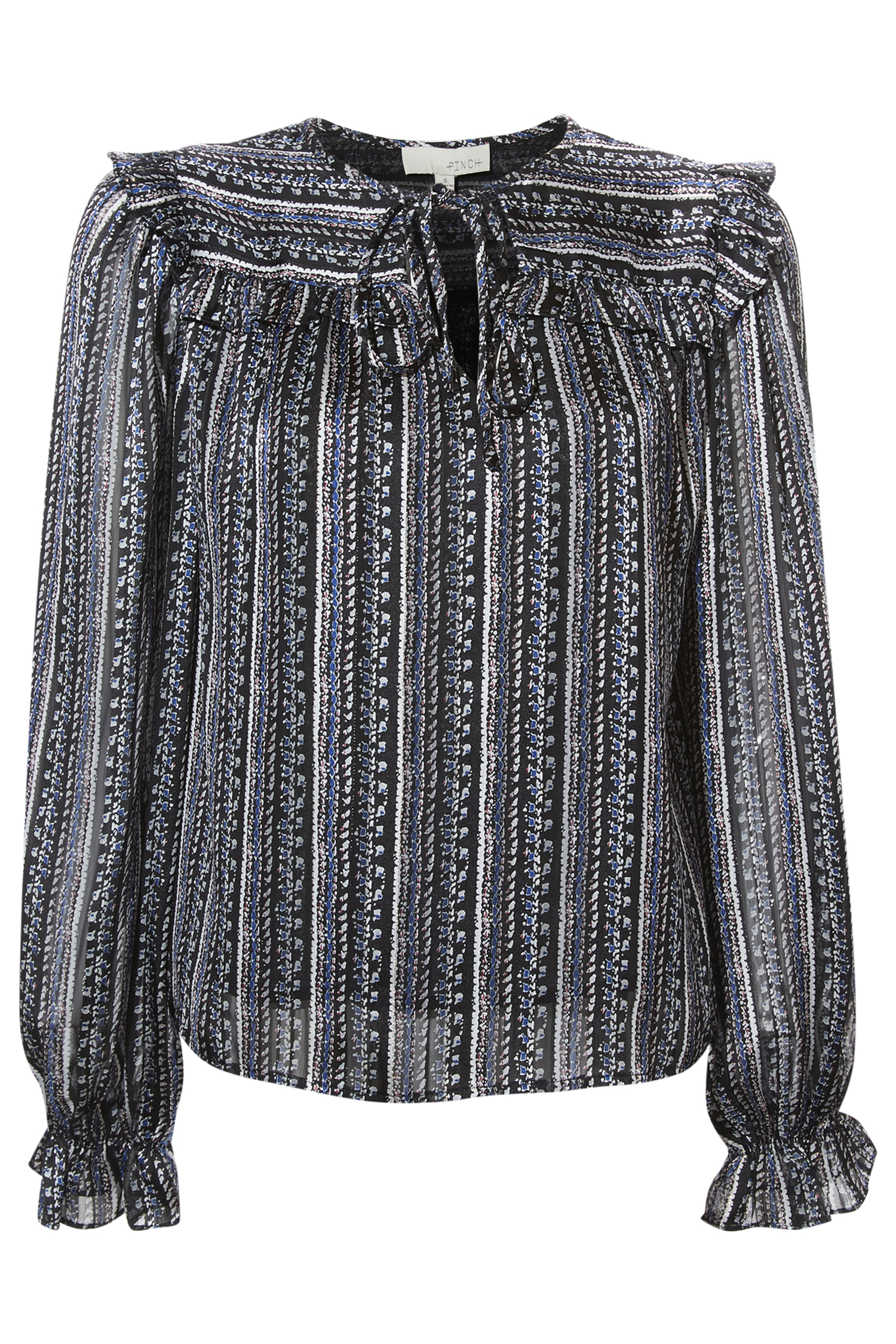 Tassel Tie Neck Blouse