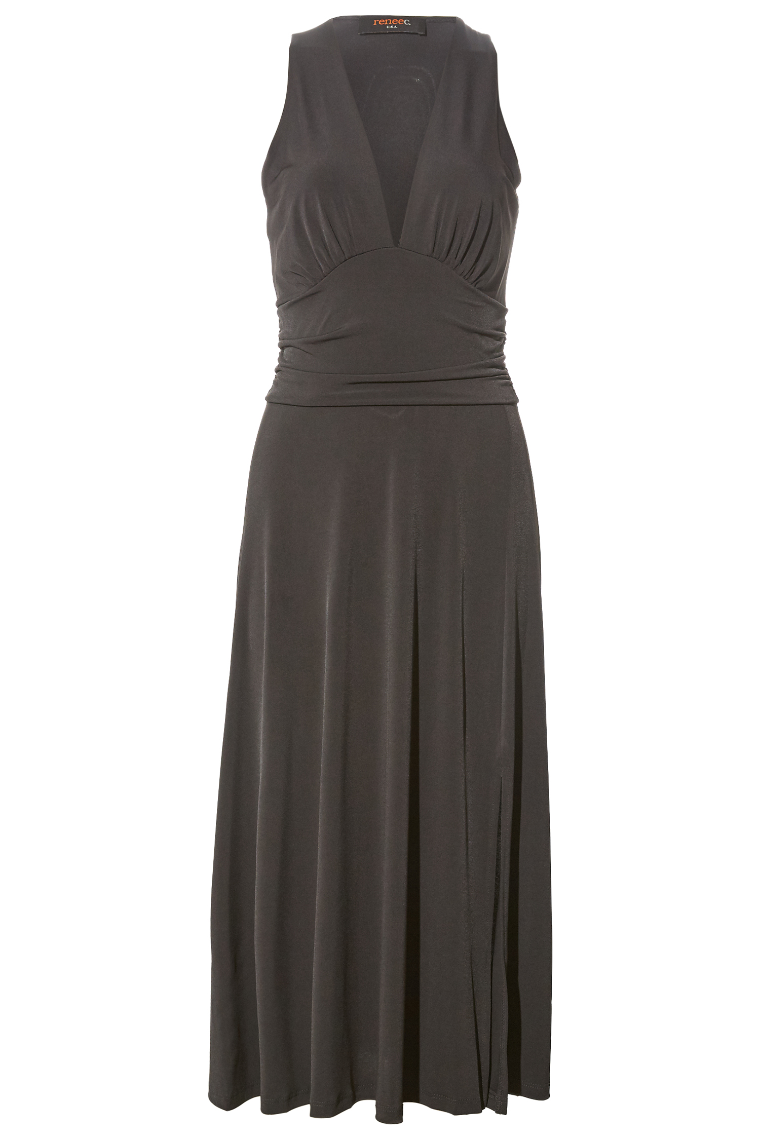 V Neck Midi Dress