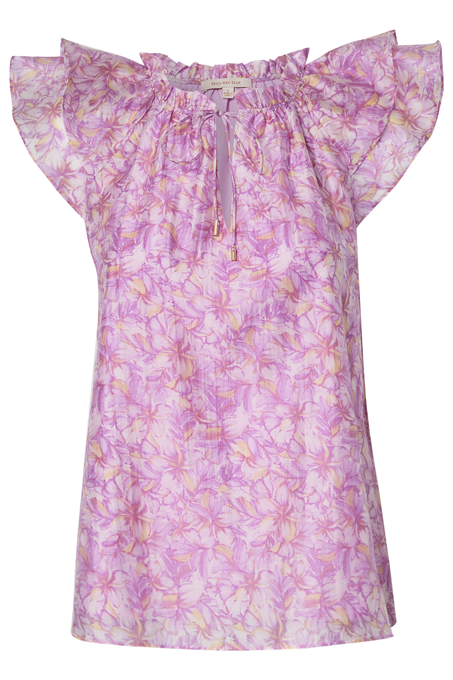 Ruffled Floral Print Top