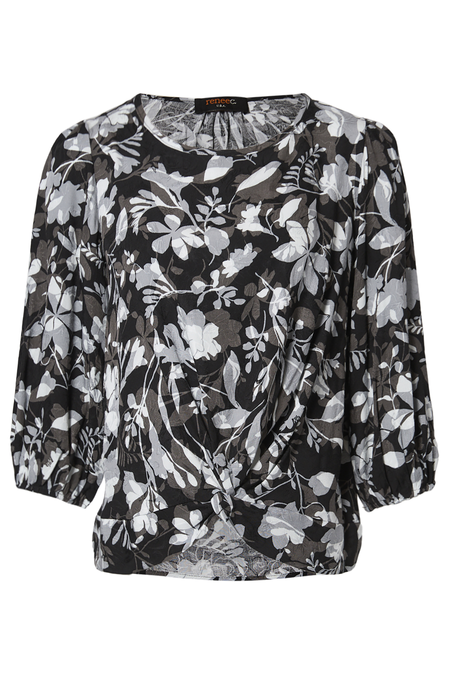 Front Twist Floral Top