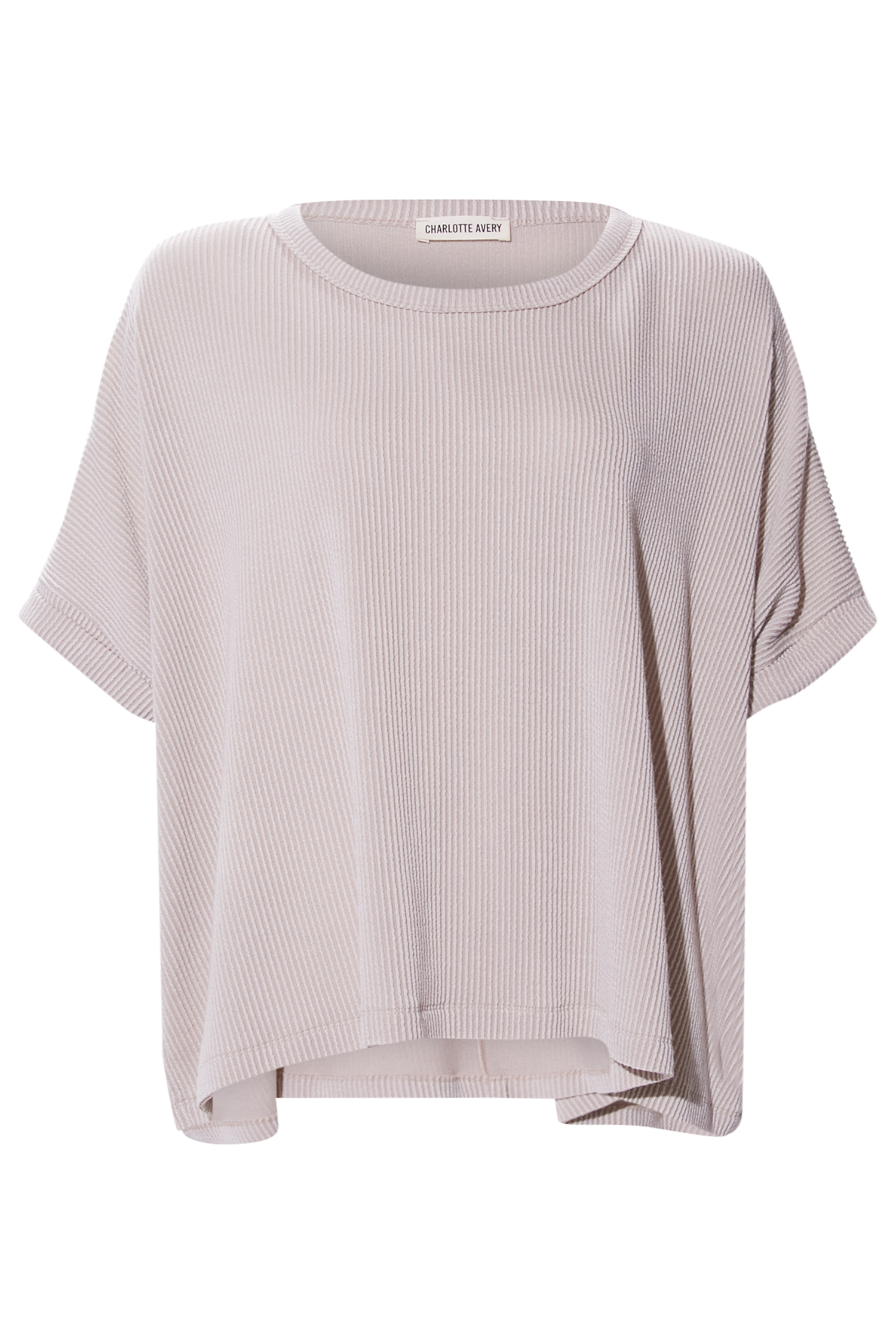 Rib Knit Cuff Sleeve Tee