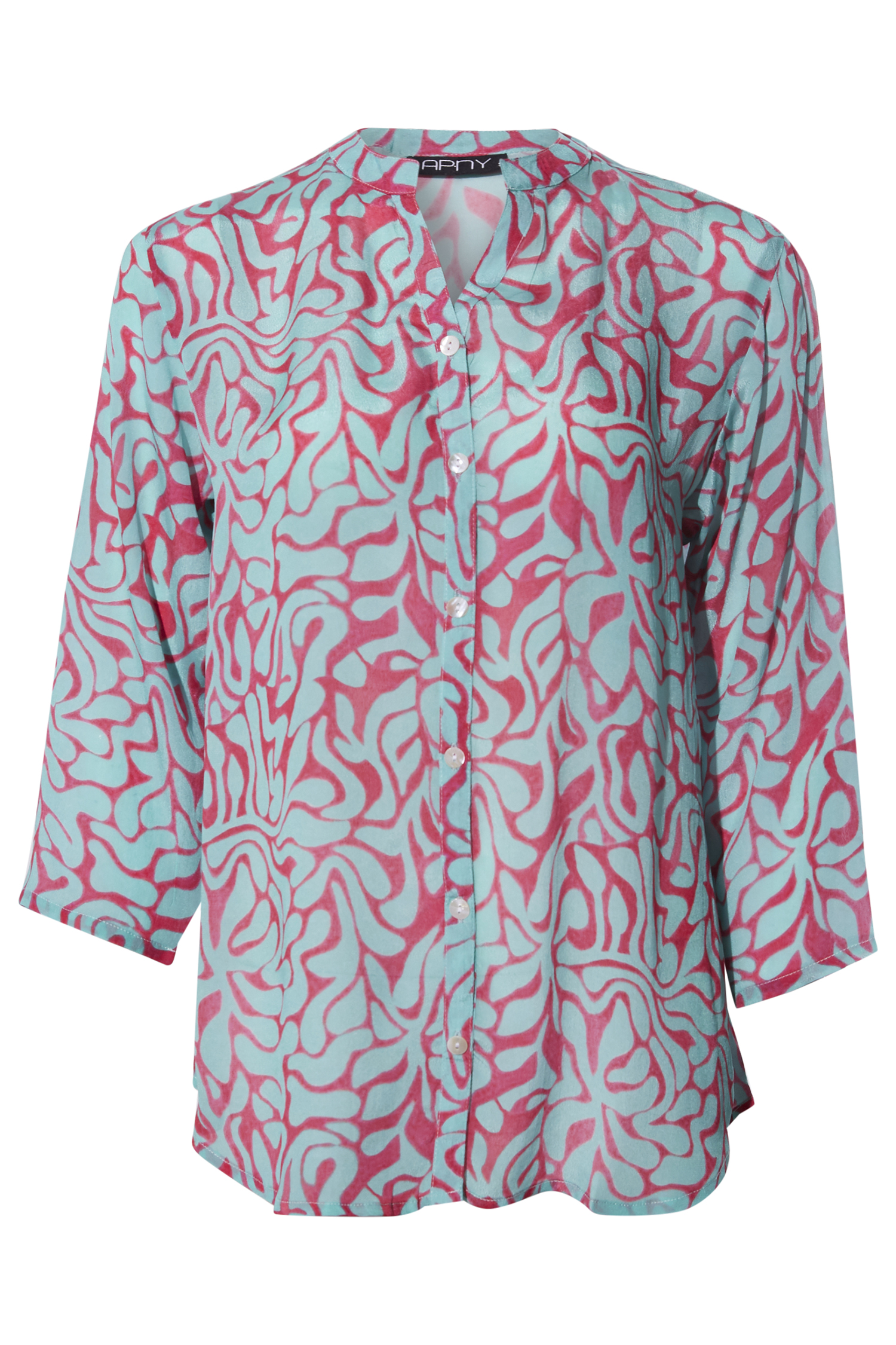 3/4 Sleeve Button Front Top