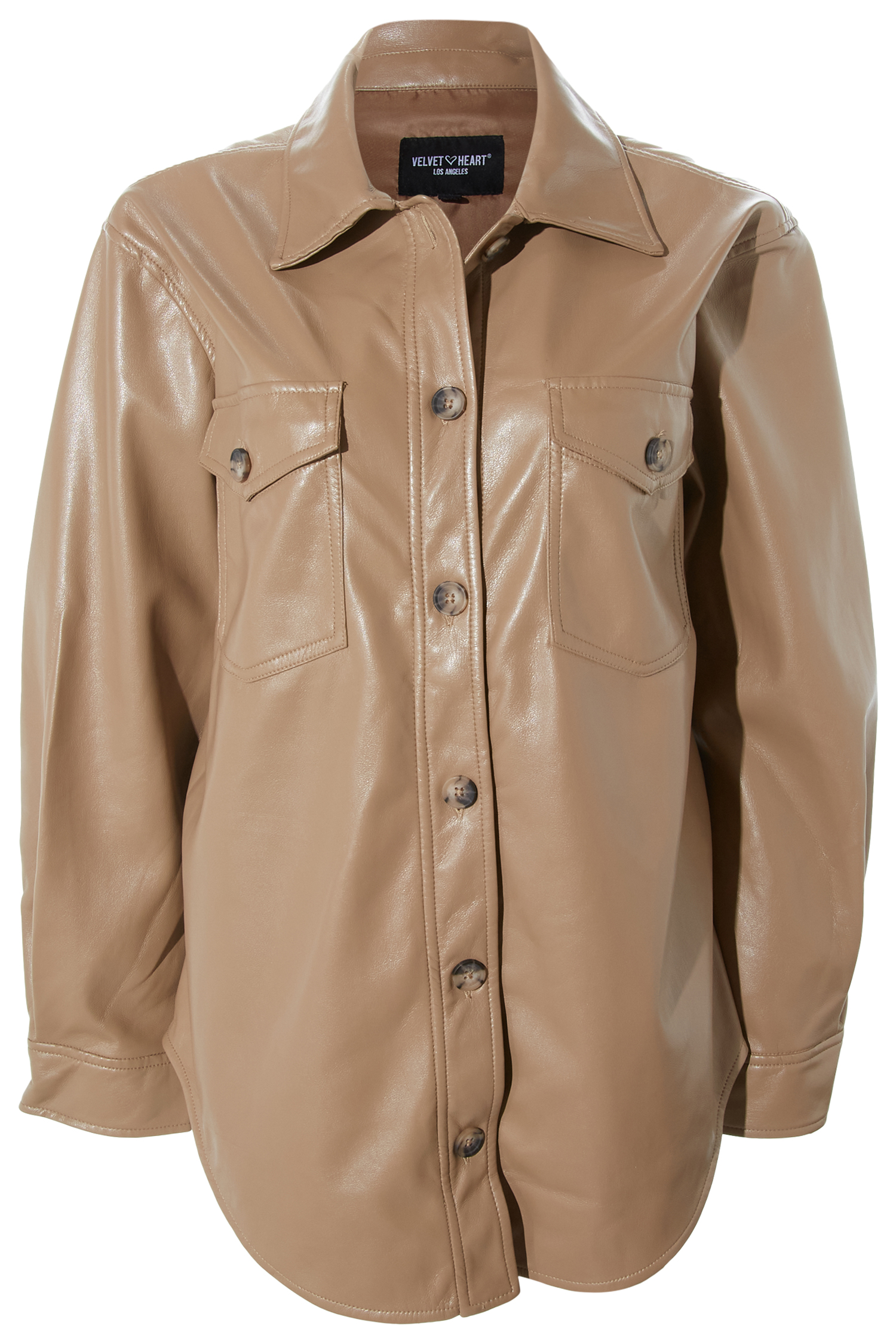 Velvet Heart Faux Leather Shacket