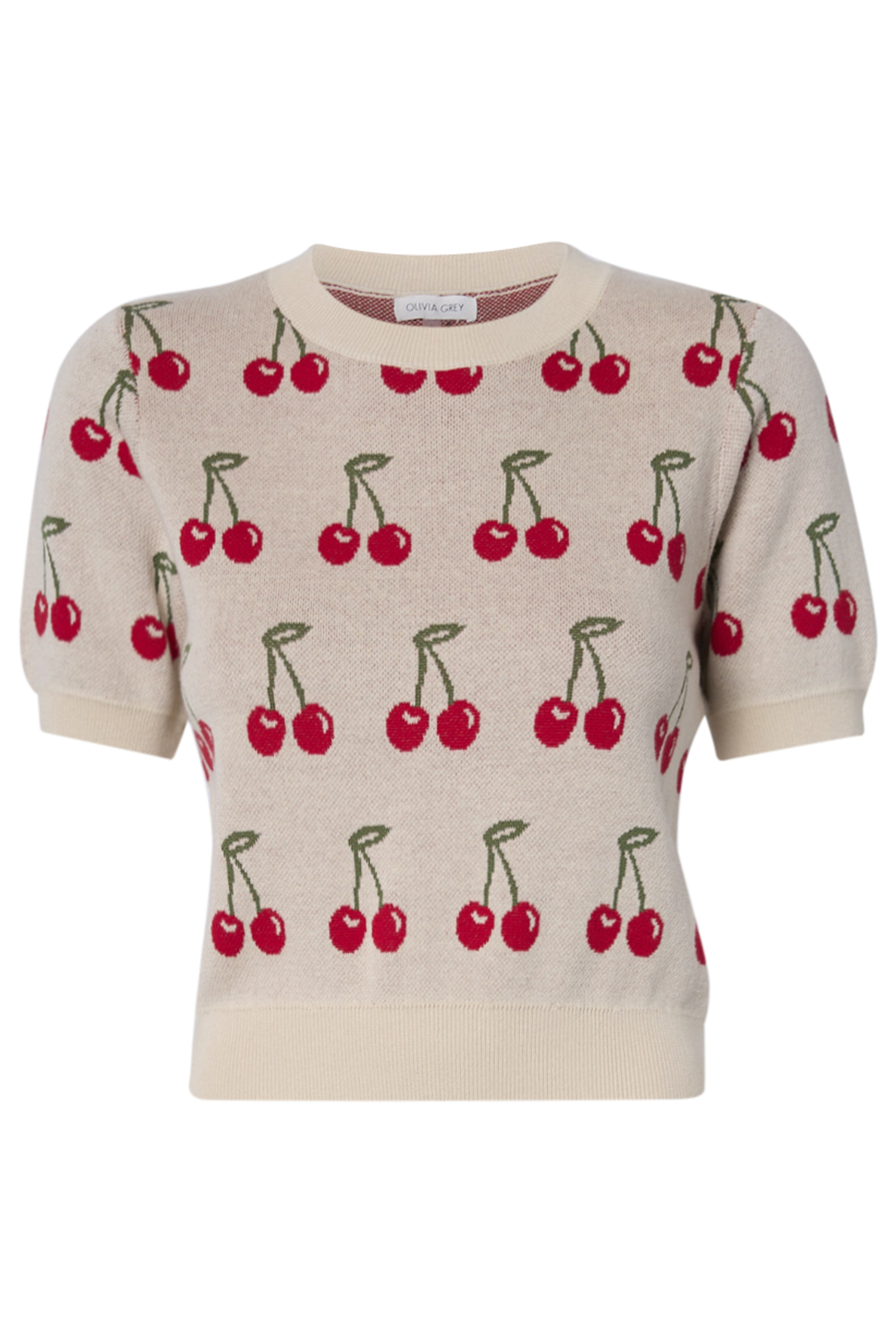 Cherry Print Knit Top