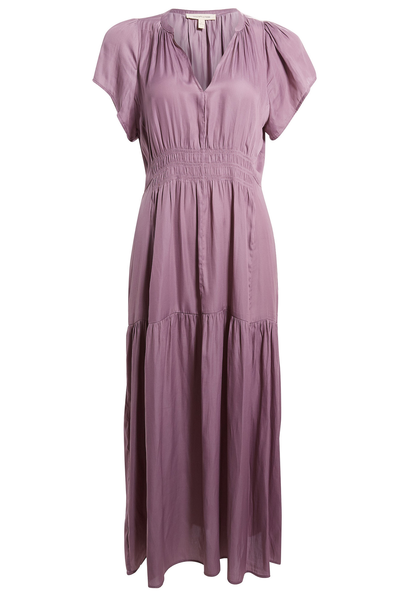 Smocked Split Neck Dress