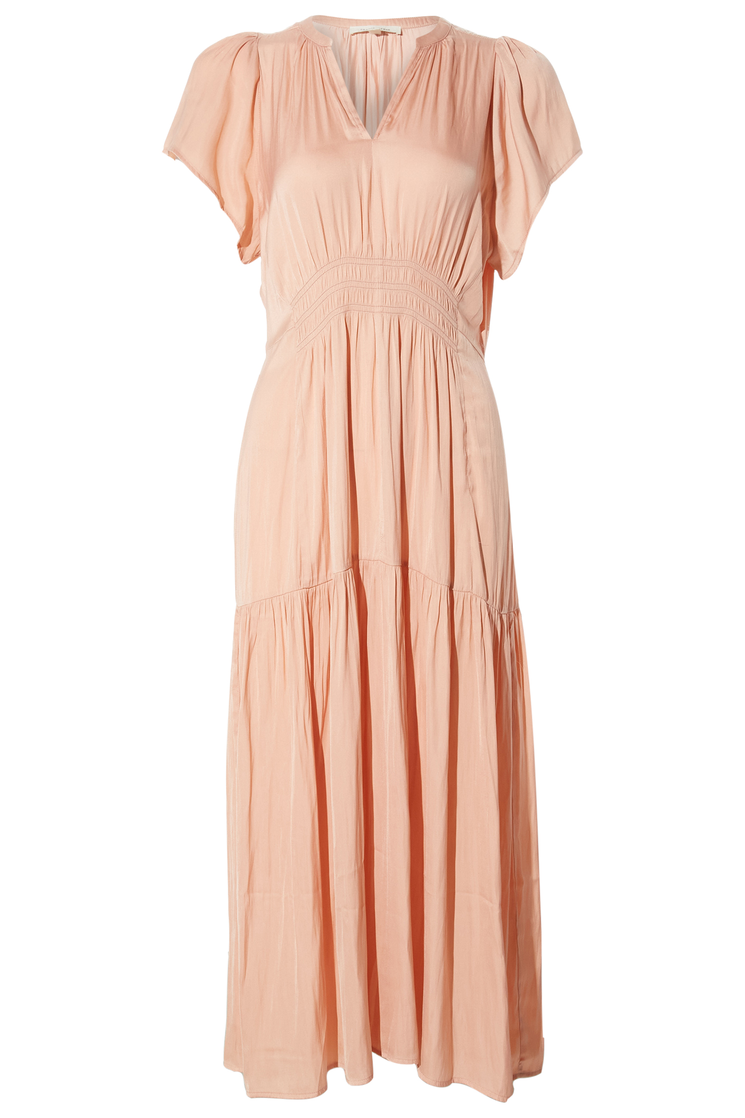 Smocked Split Neck Dress
