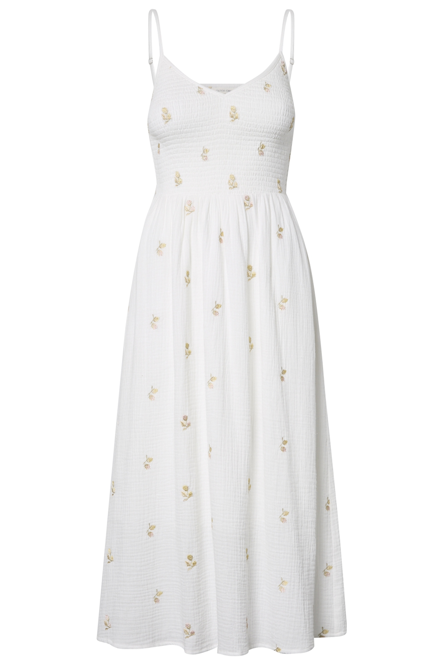 Embroidered Midi Dress