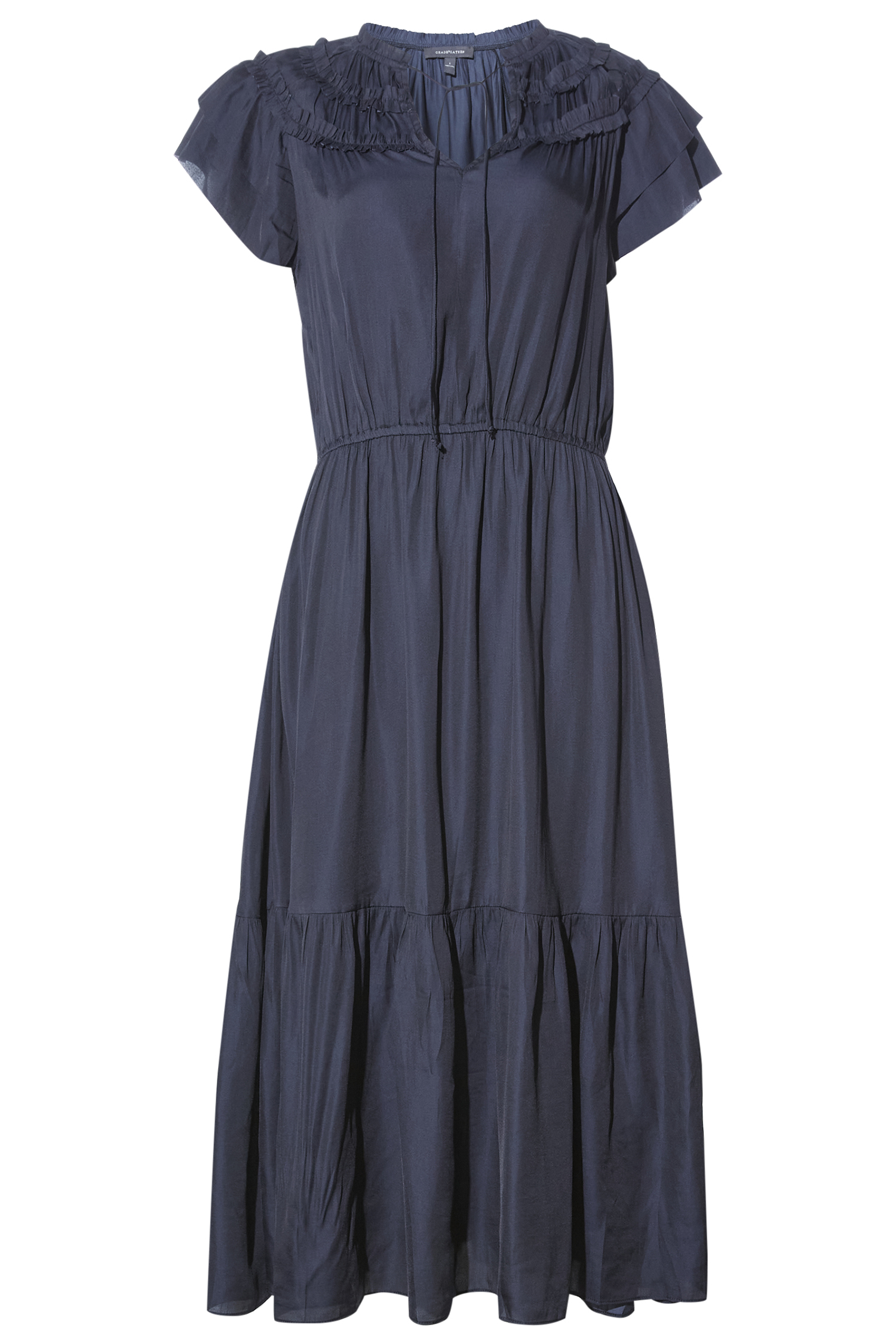 Split Neck Midi Dress