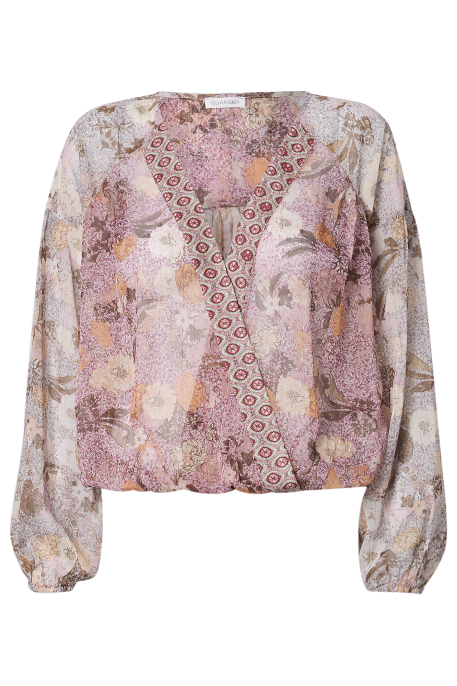 Printed Surplice Blouse