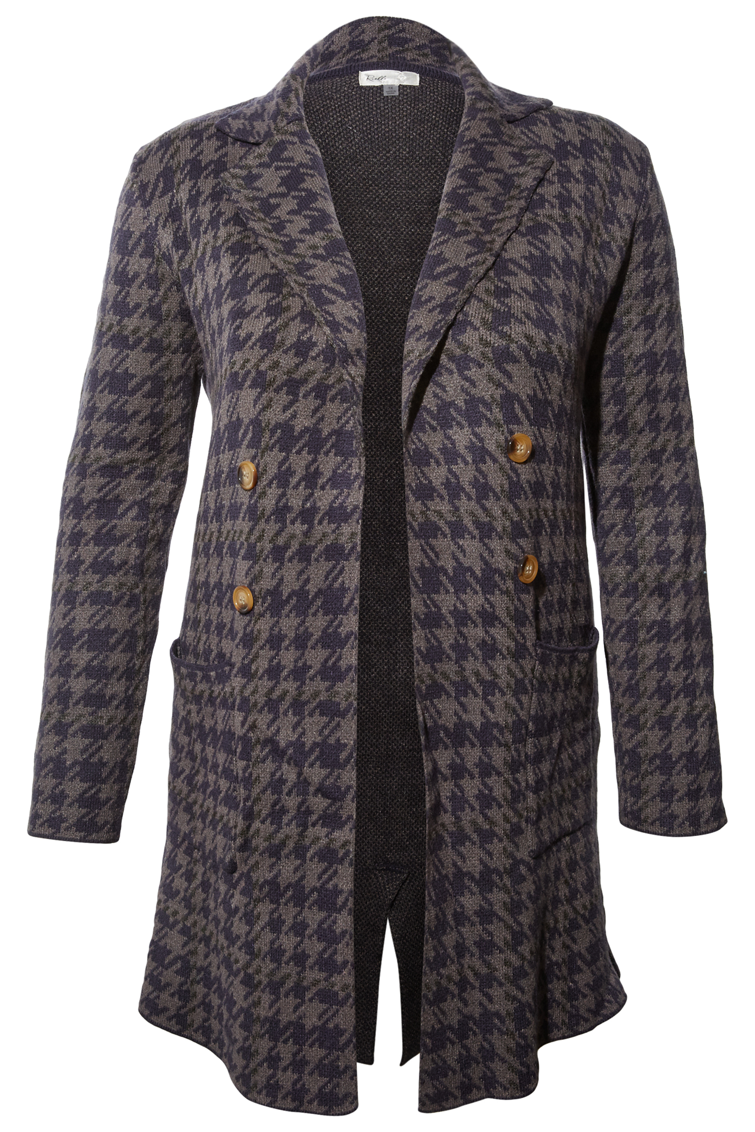 Houndstooth Knit Coatigan