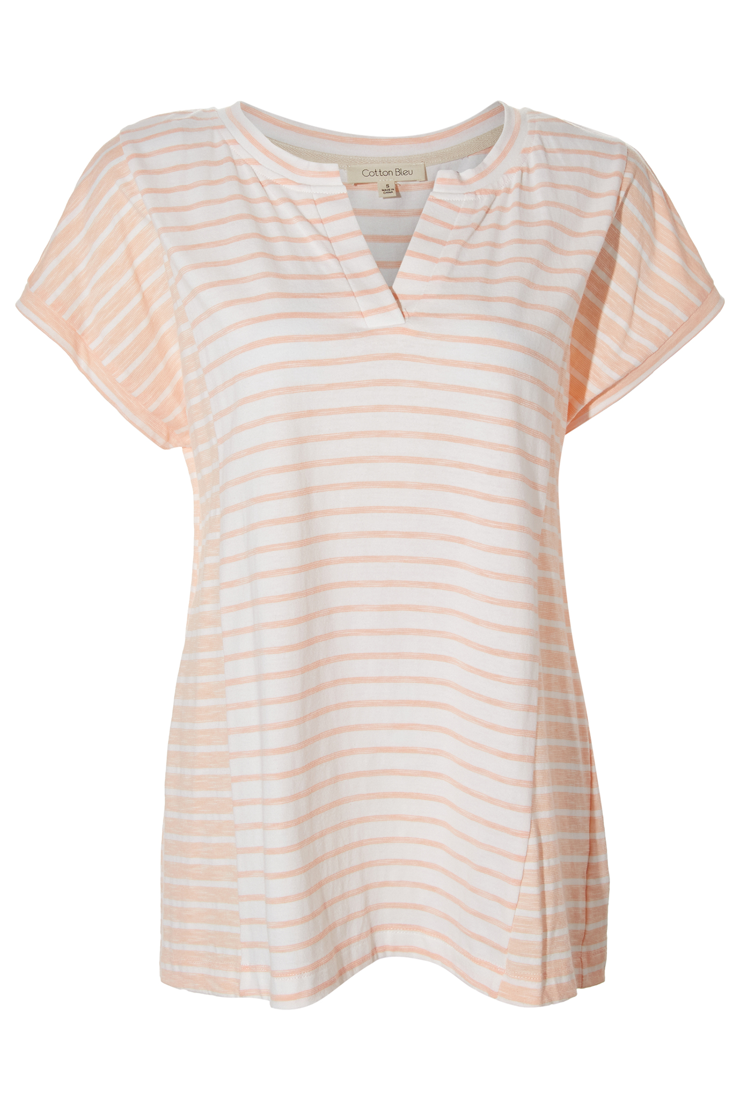 Washed Stripe Short Sleeve Top