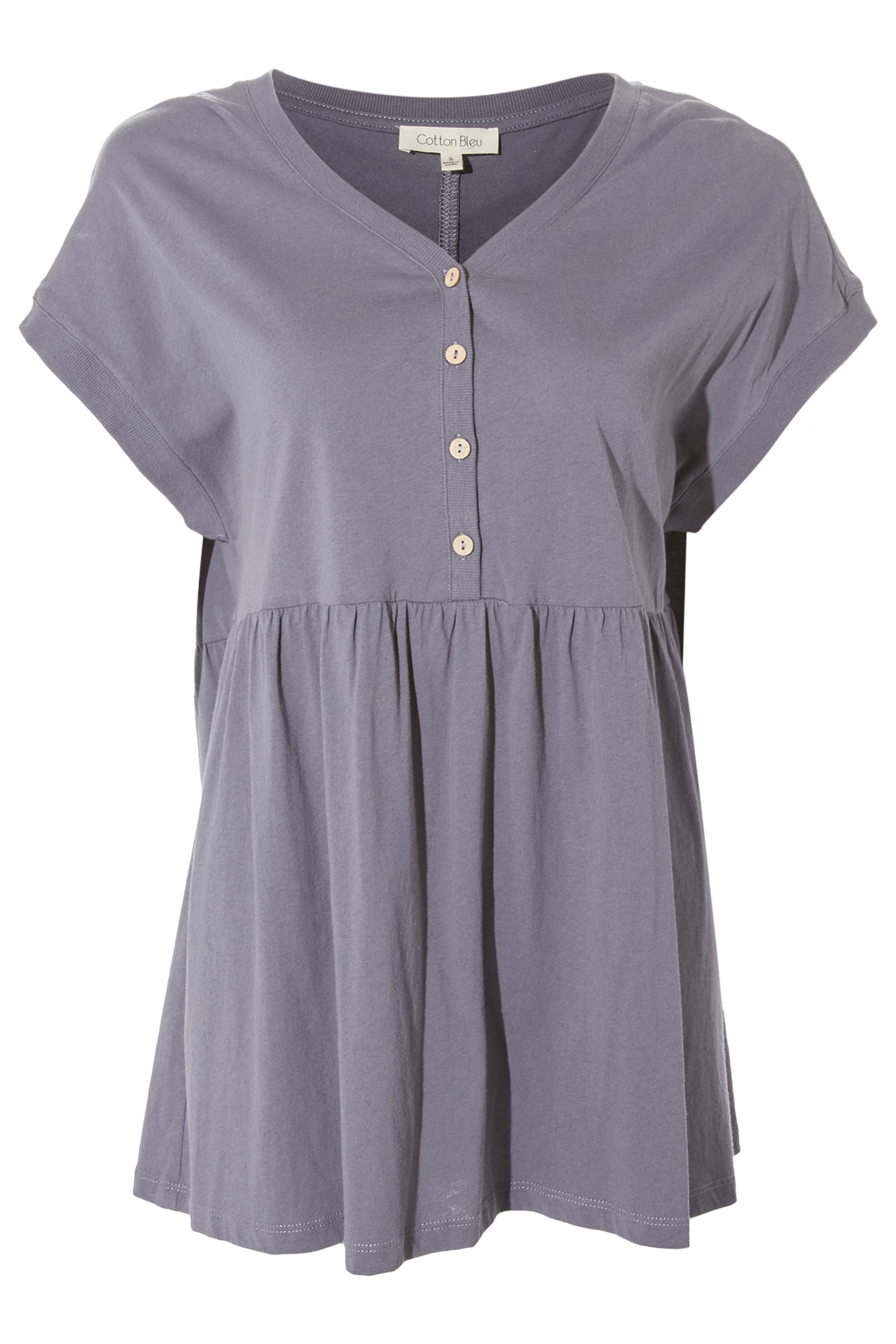 Button Front Peplum Top