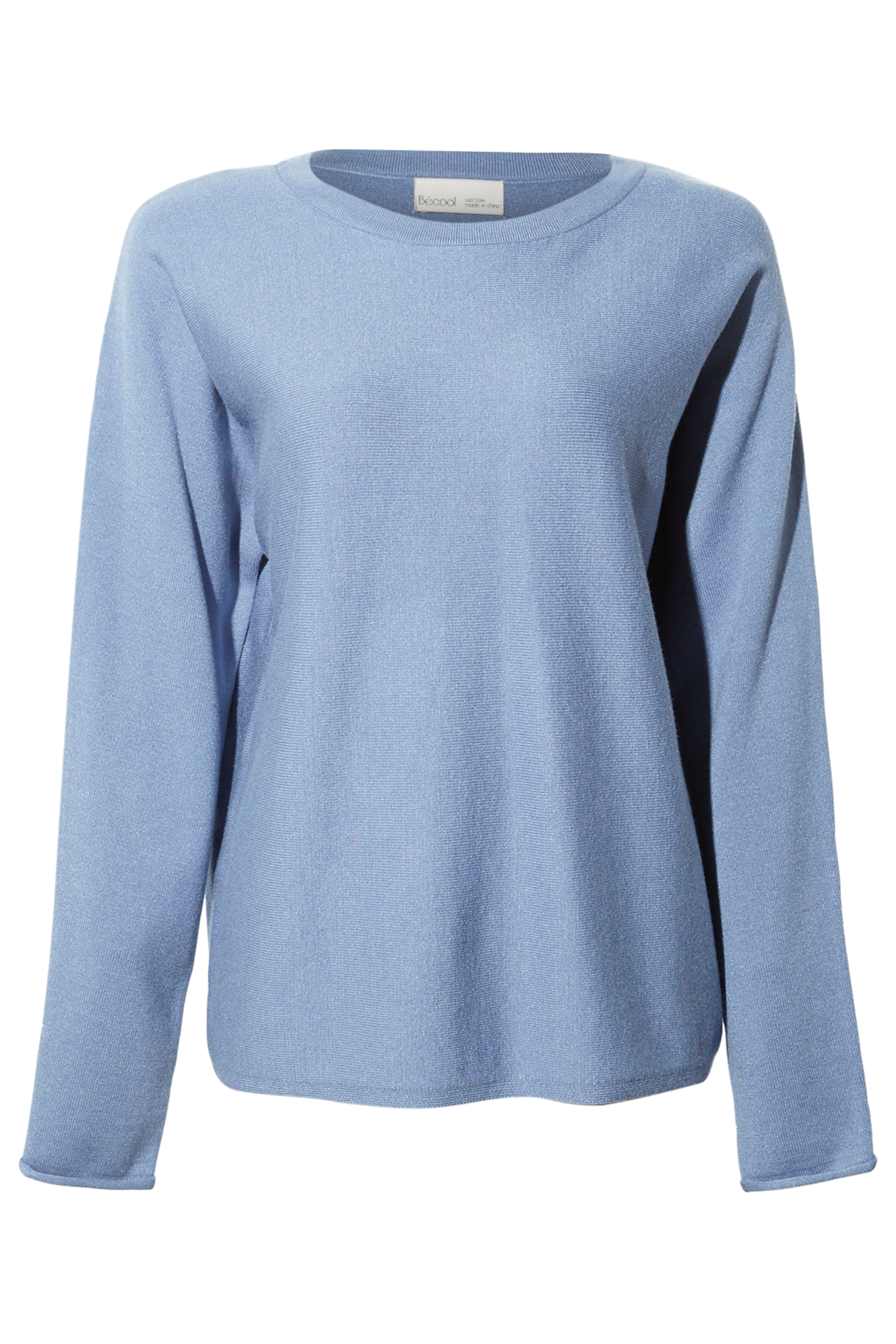 Long Rolled Hem Sleeve Pullover
