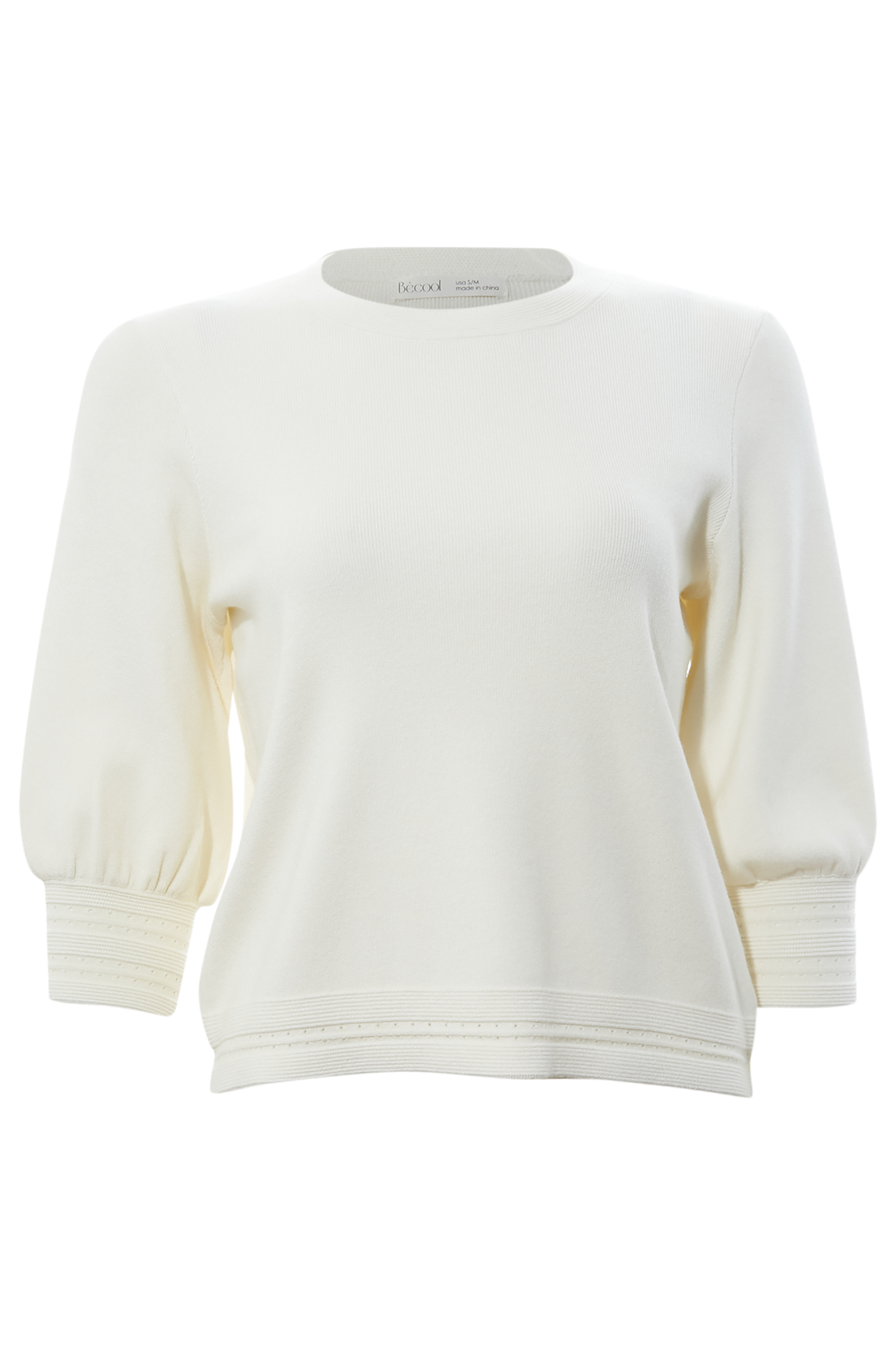 Crew Neck Puff Sleeve Top