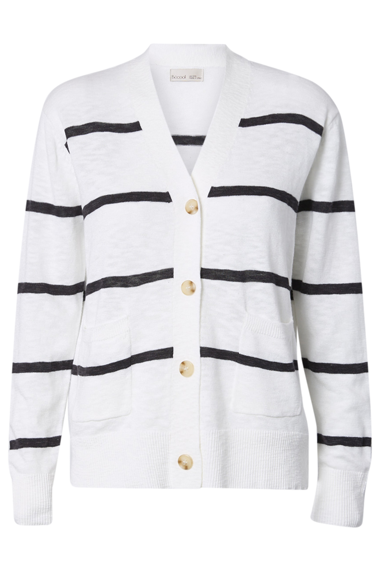 V-Neck Striped Cardigan