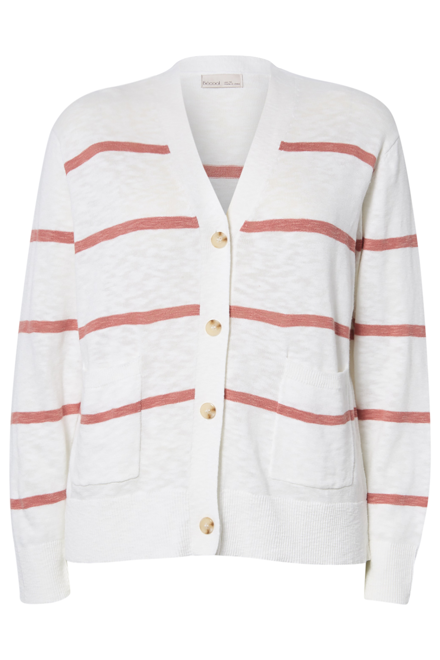 V-Neck Striped Cardigan