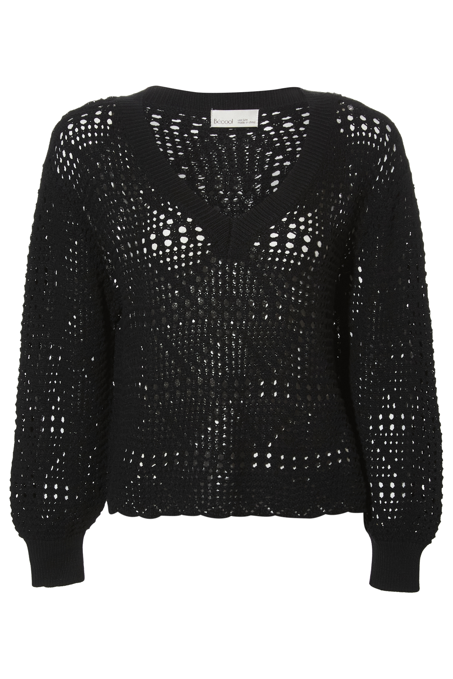 Crochet V-Neck Sweater