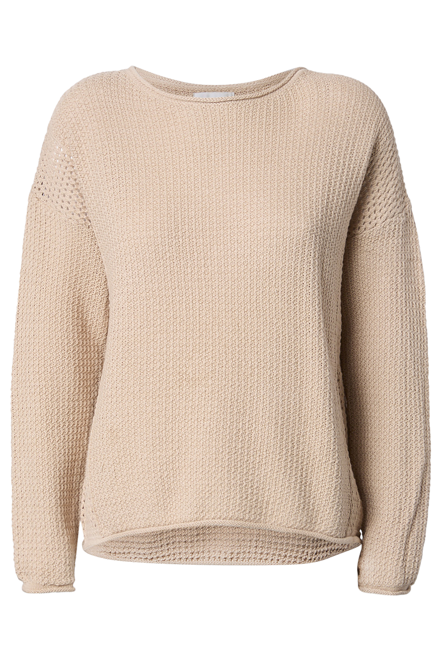 Waffle Knit Drop Shoulder Sweater