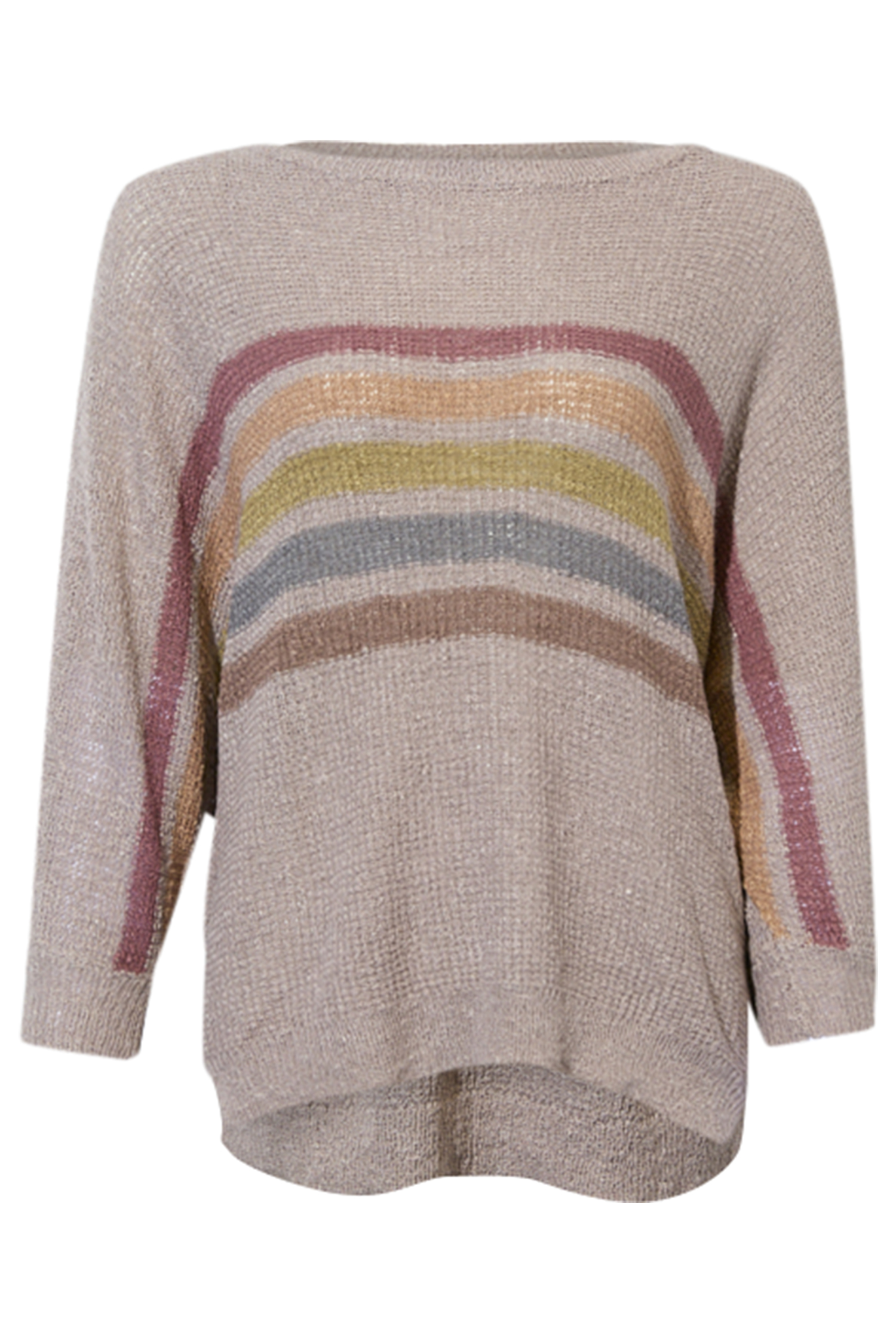 Striped Sweater w/ 3/4 Sleeves
