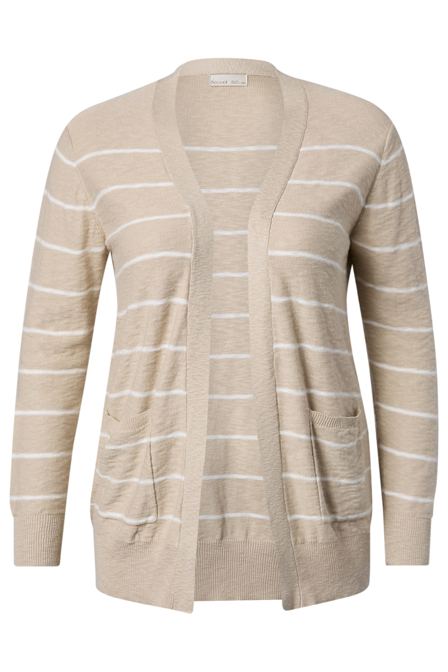 Open Front Striped Cardigan