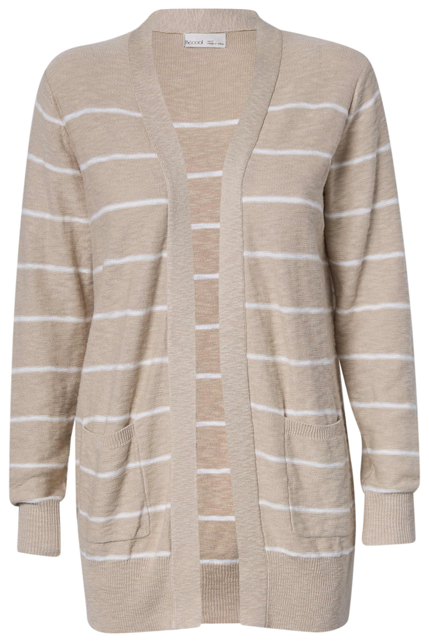 Open Front Striped Cardigan
