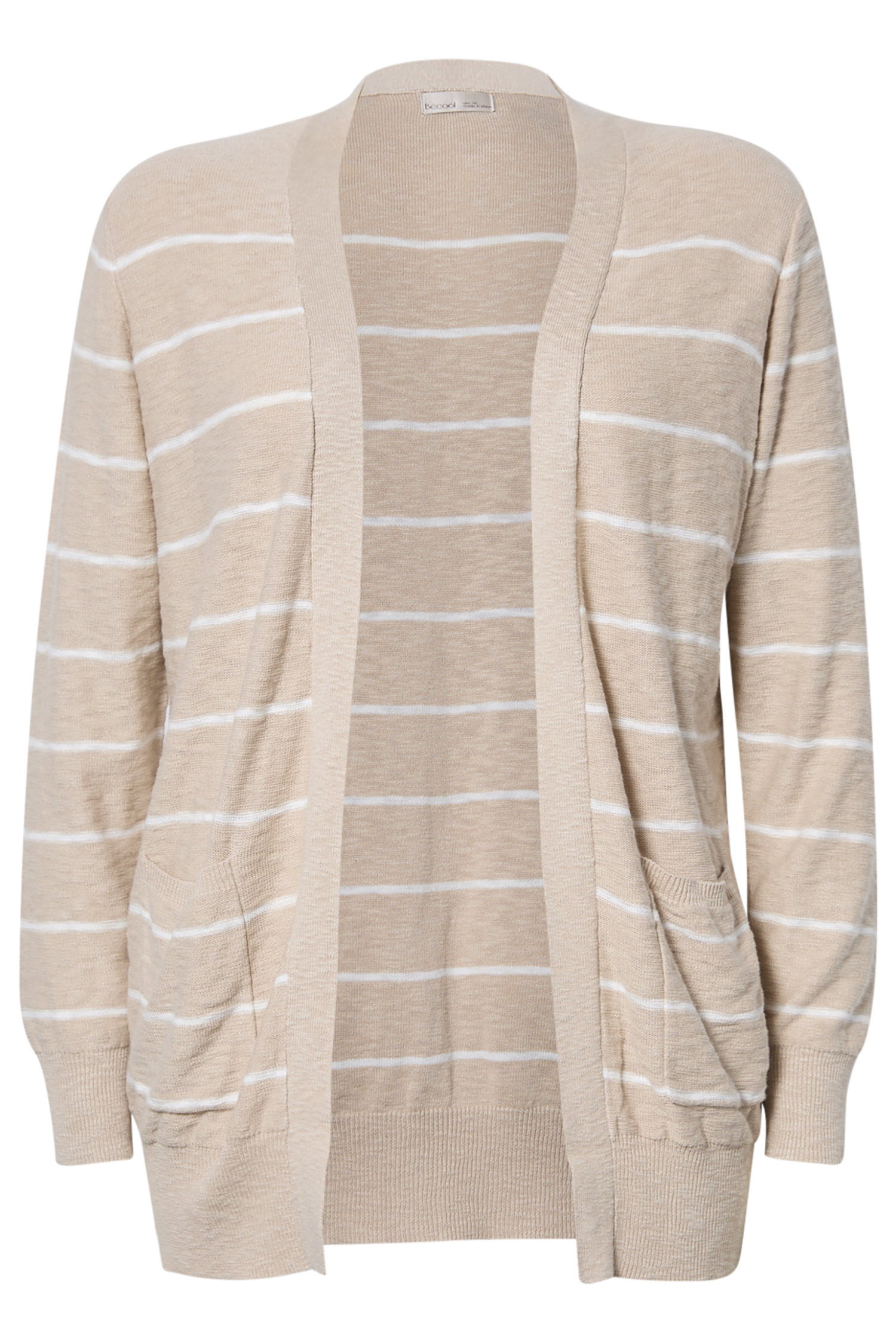 Open Front Striped Cardigan