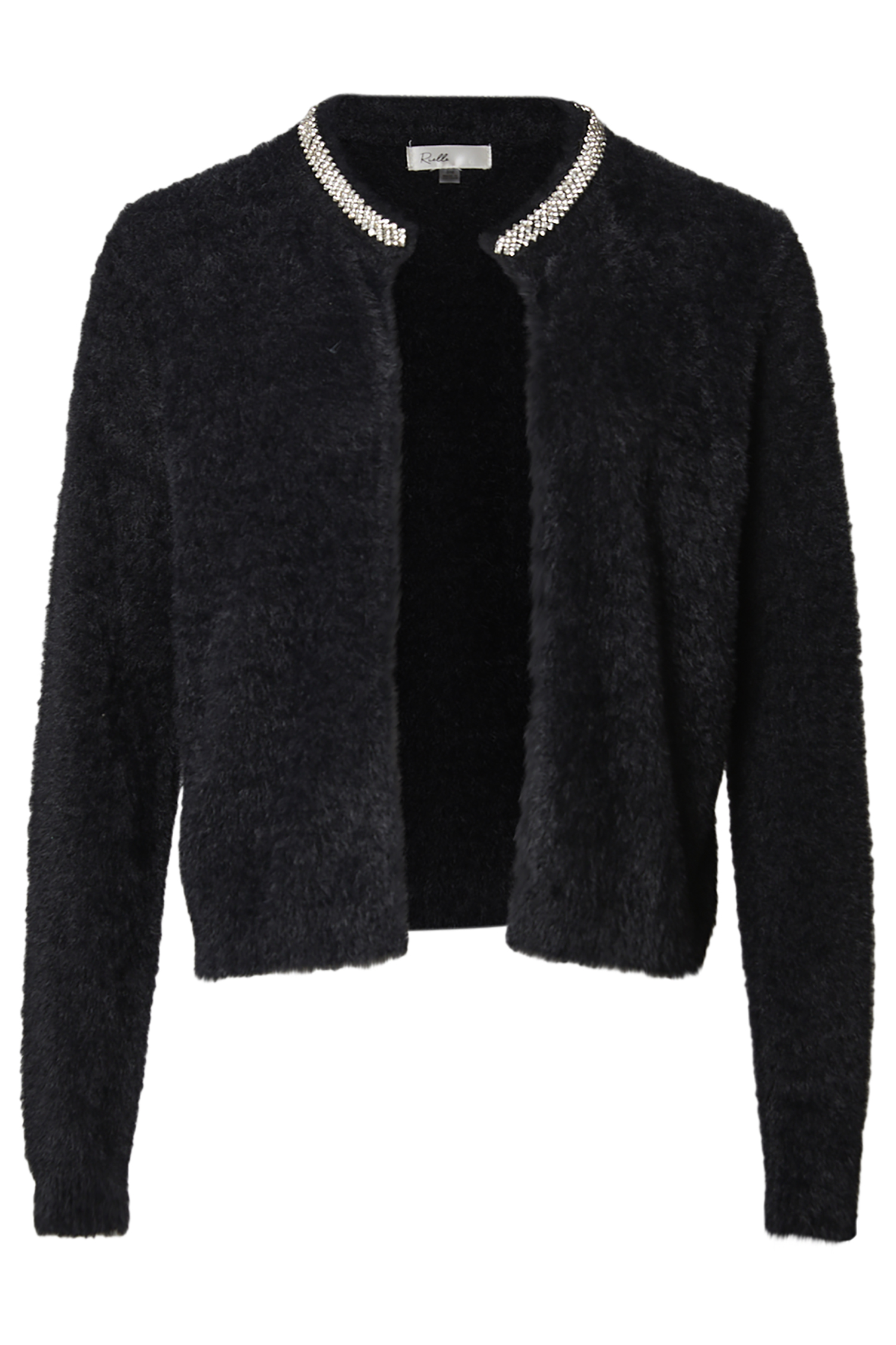 Crystal Embellished Fuzzy Cardigan