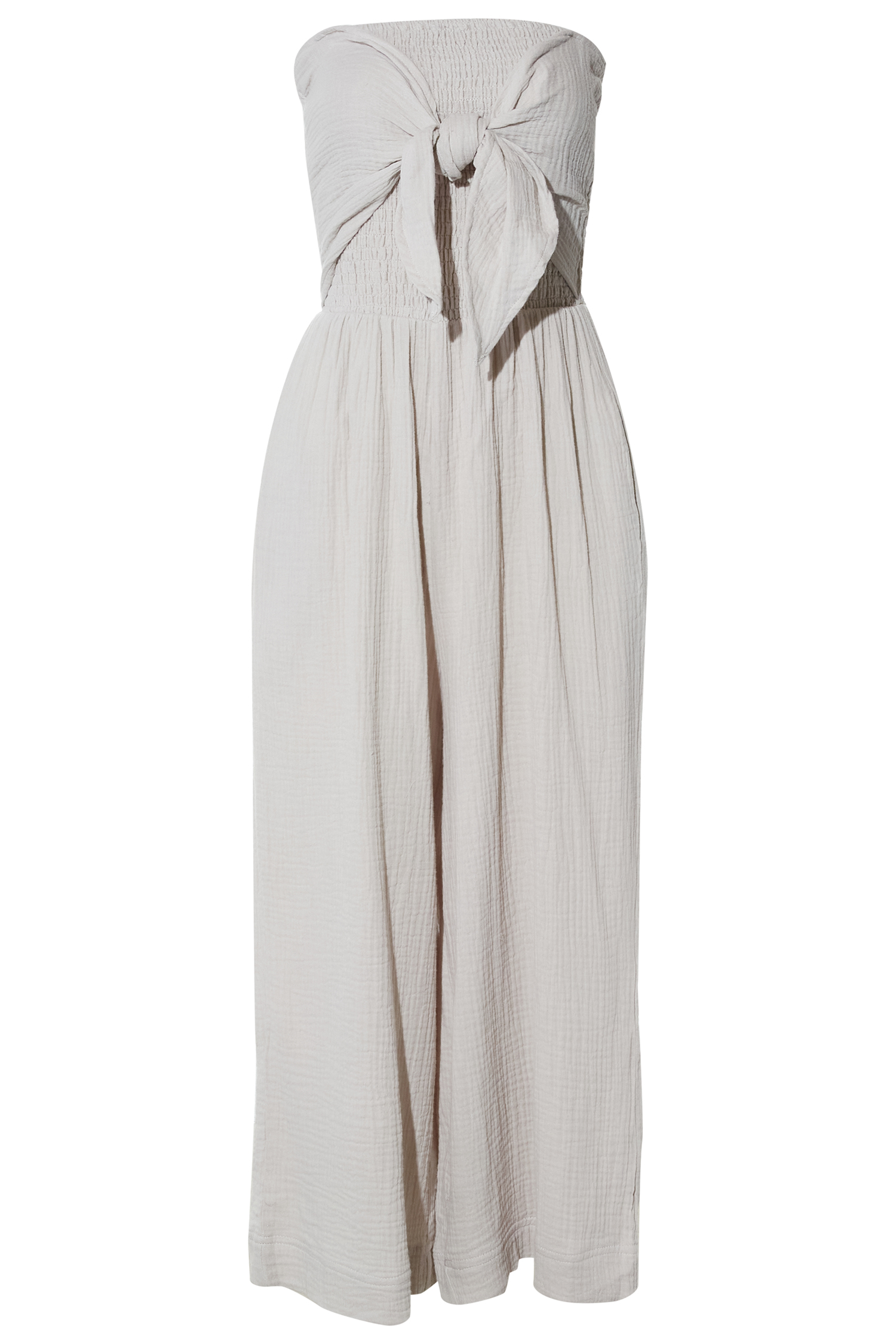 Smocked Tie Front Jumpsuit