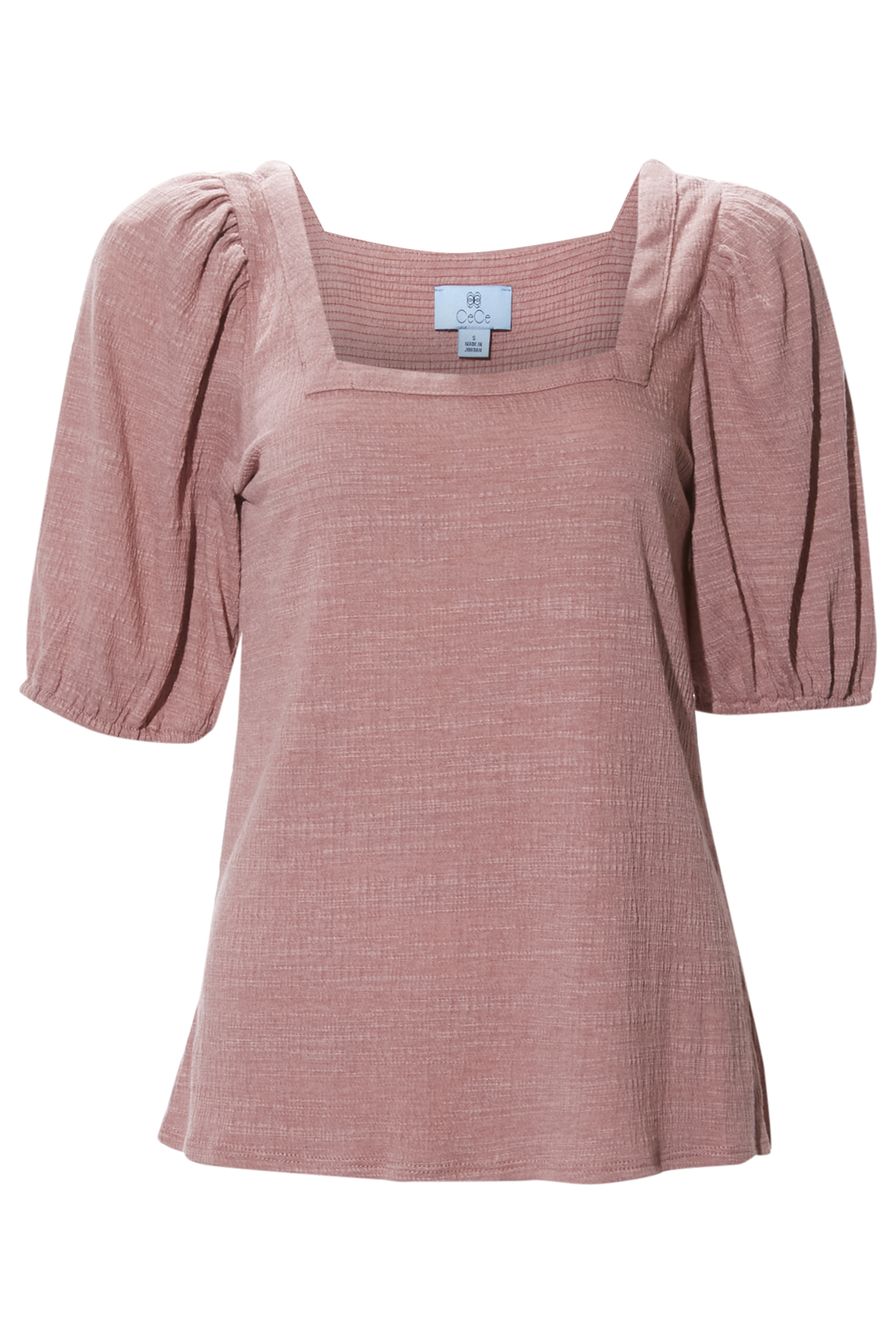 Square Neck Short Puff Sleeve Top