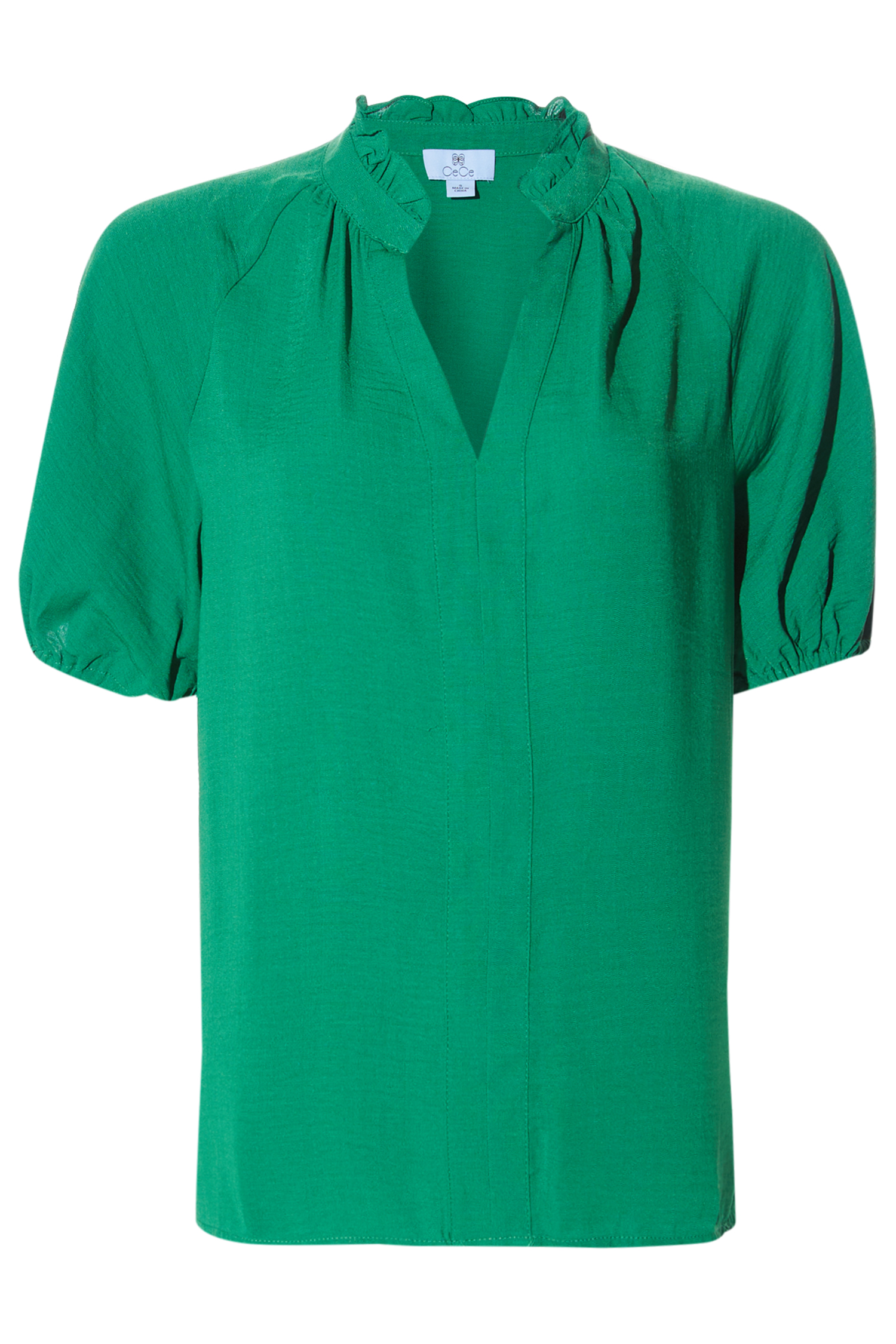 V-Neck Short Sleeve Blouse