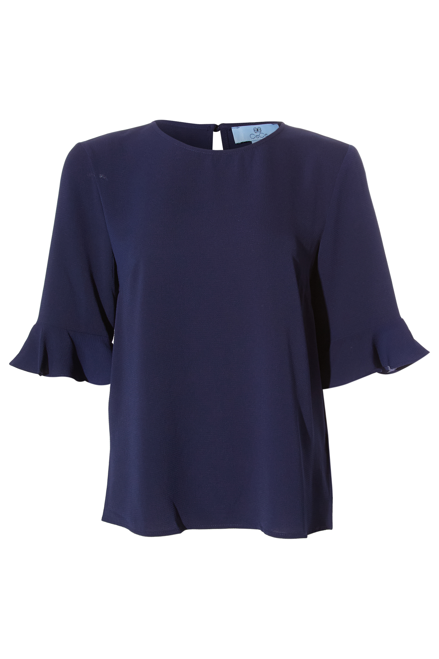 Ruffle Crew Neck Blouse