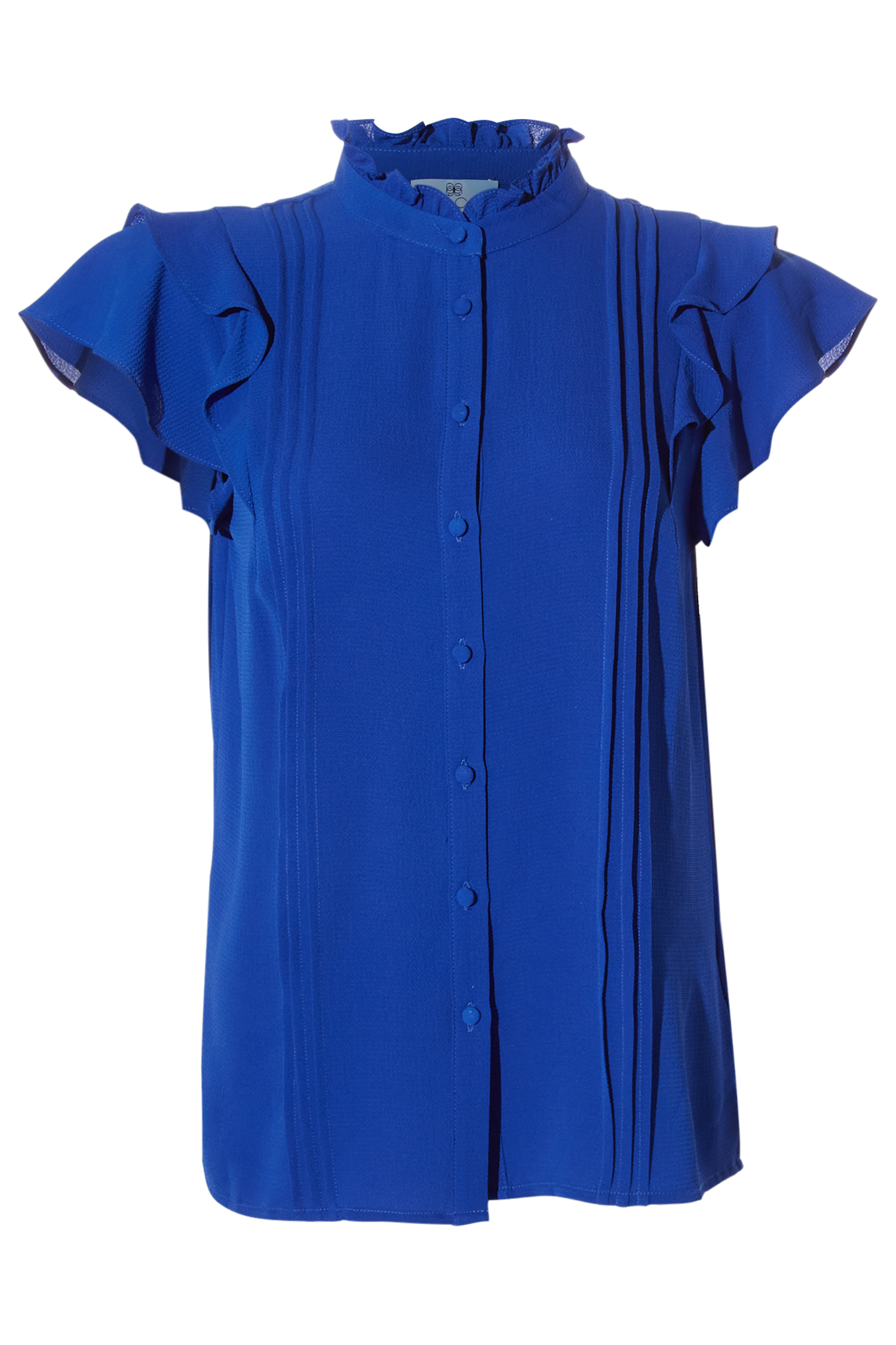 Button Up Pintuck Blouse