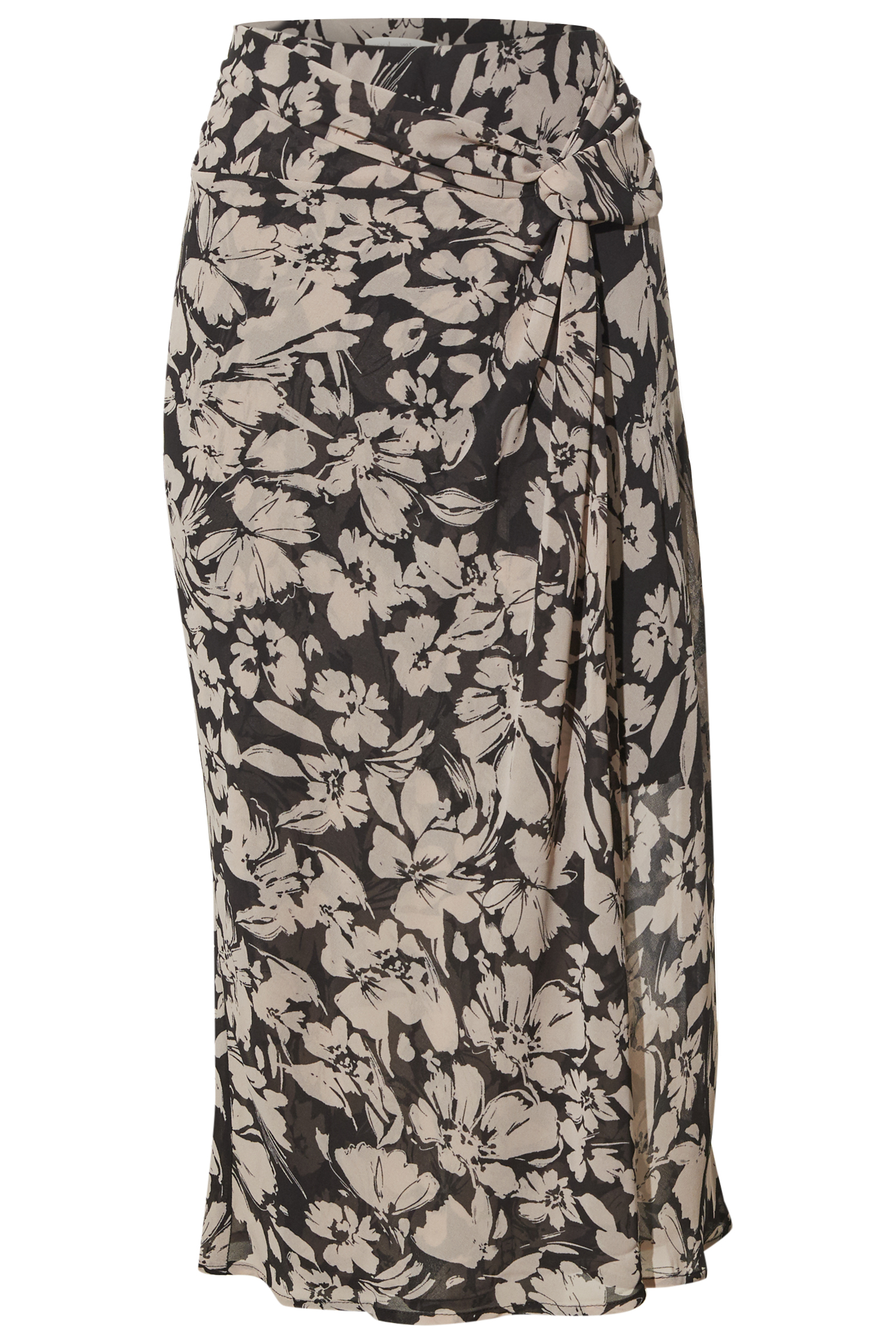 Floral Wrap Midi Skirt