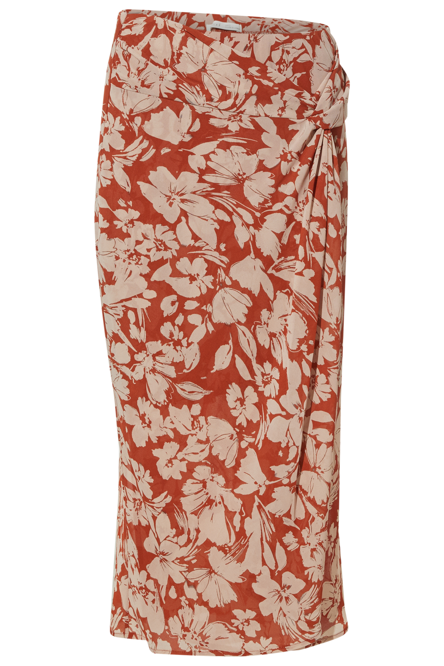 Floral Wrap Midi Skirt