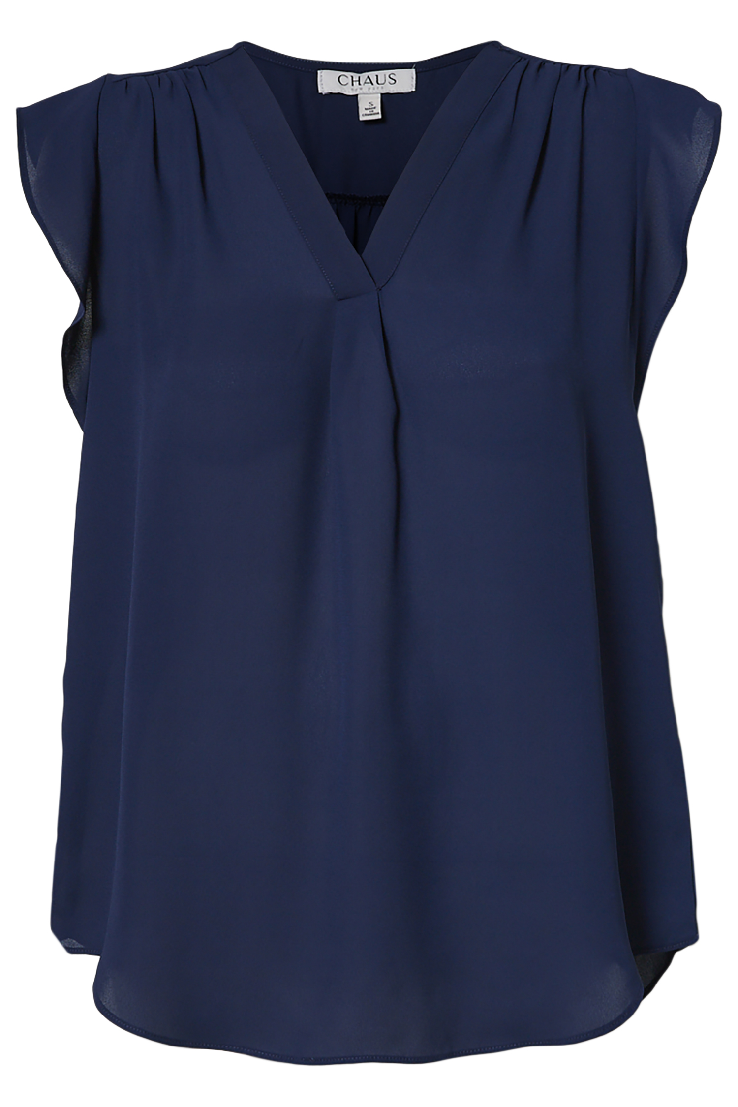 Split Neck Flutter Sleeve Top