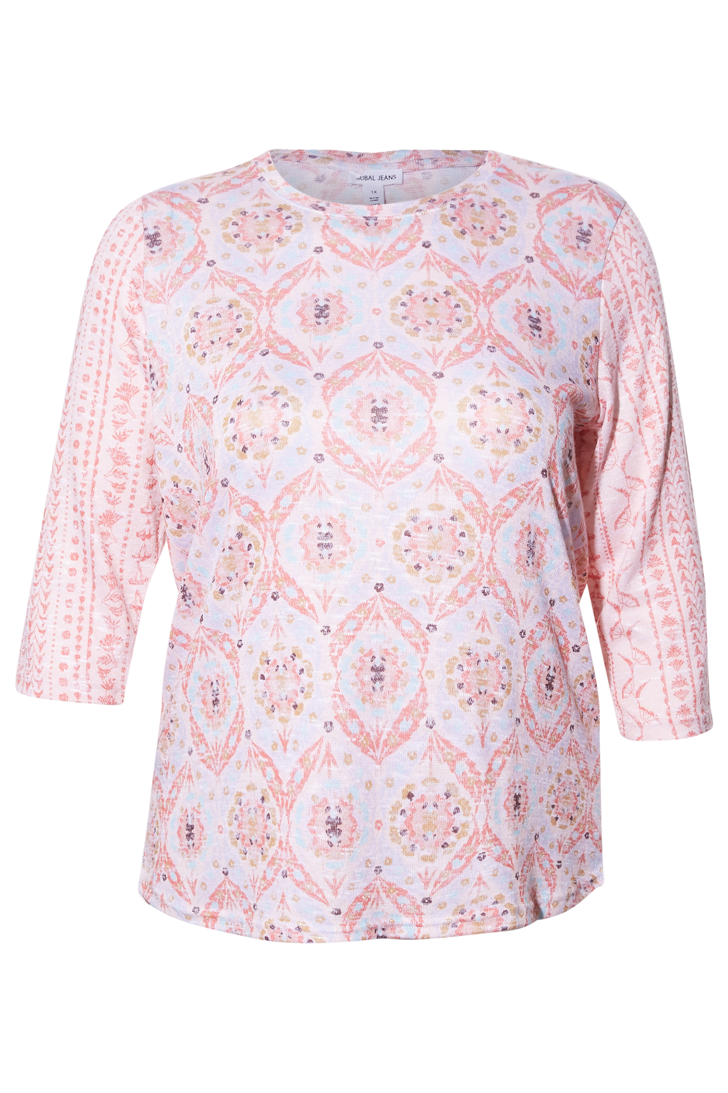 Tribal 3/4 Sleeve Printed Top