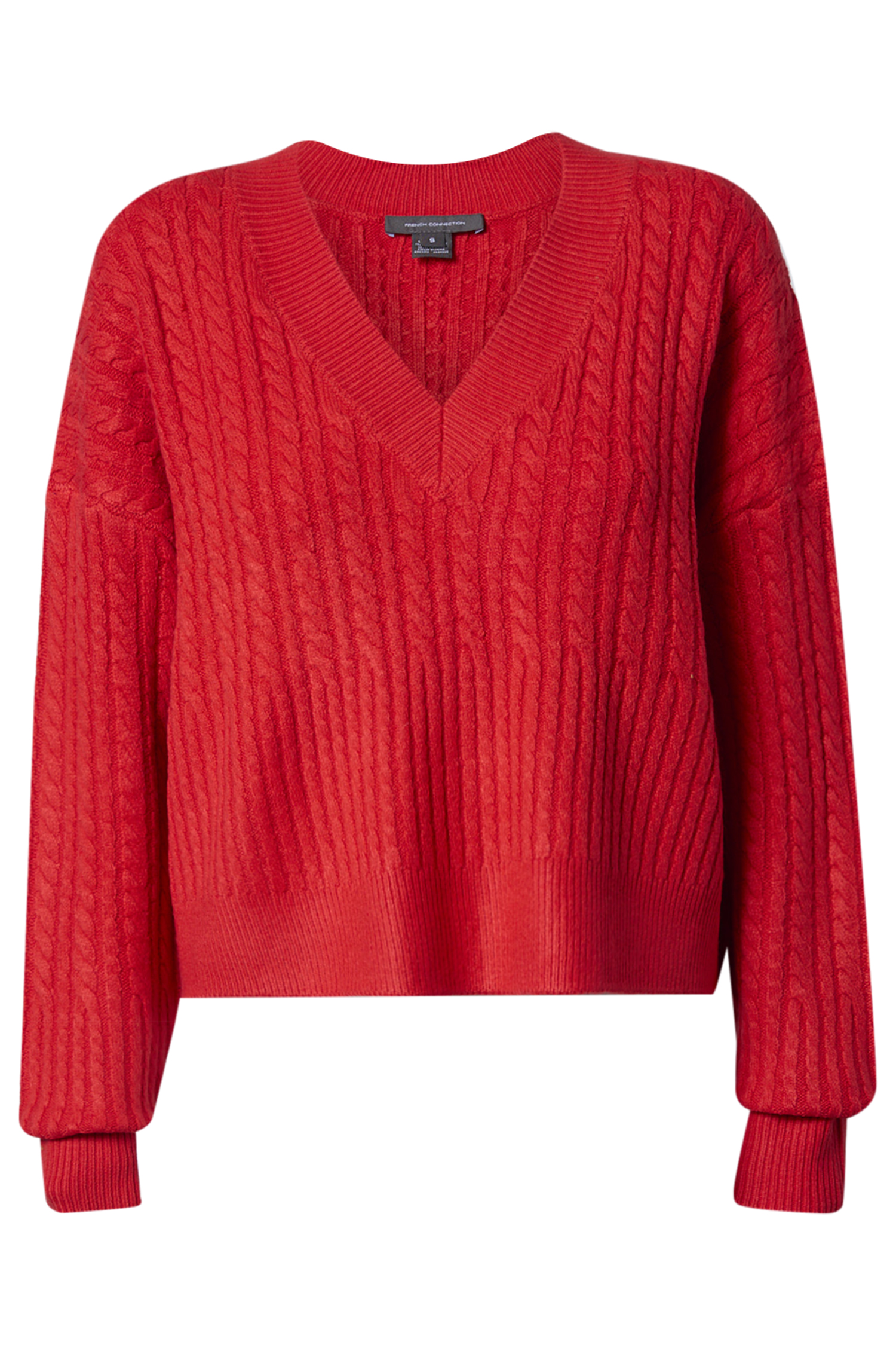 French Connection Cable Knit V-Neck