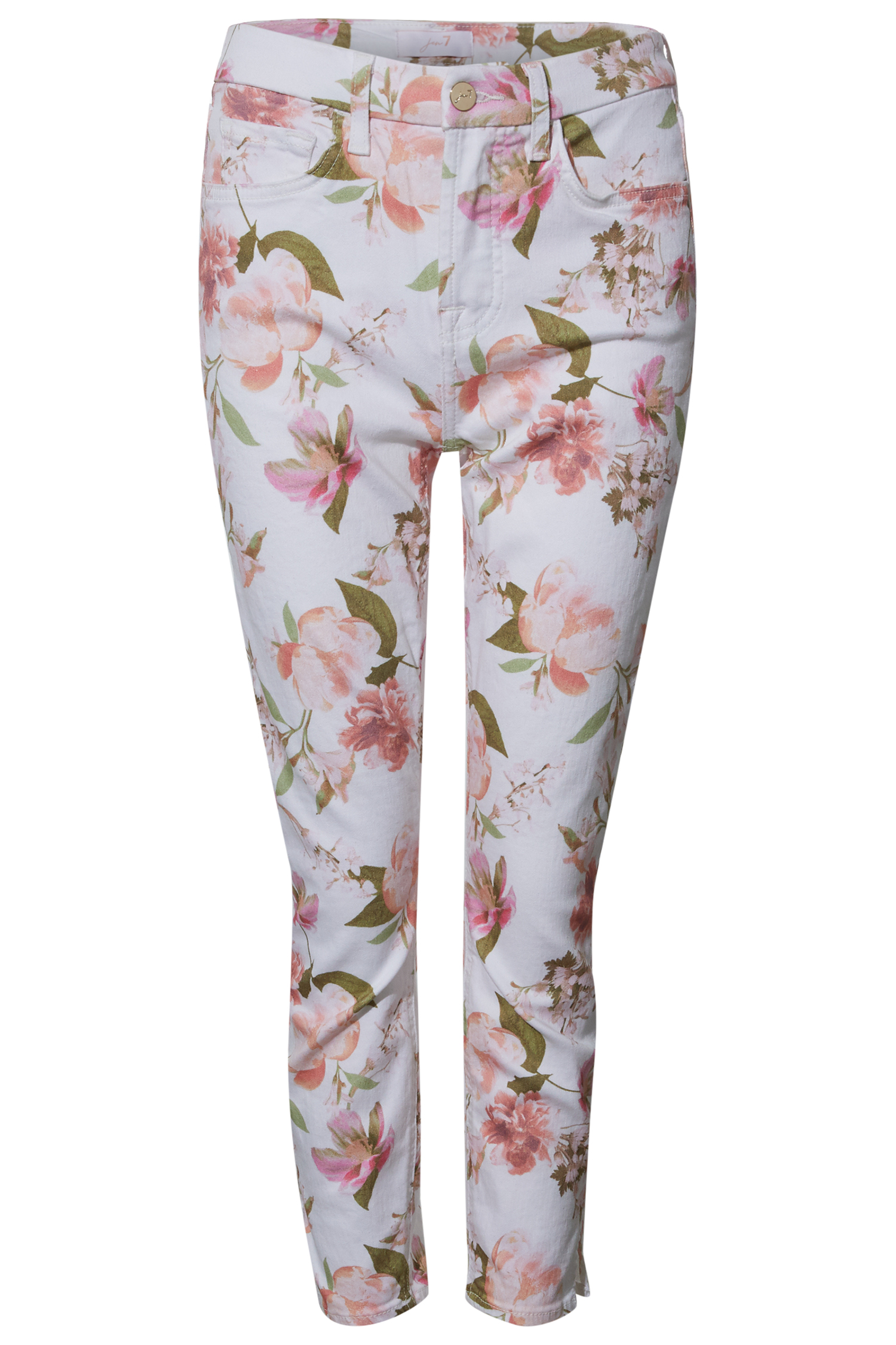 Floral Print Cropped Denim
