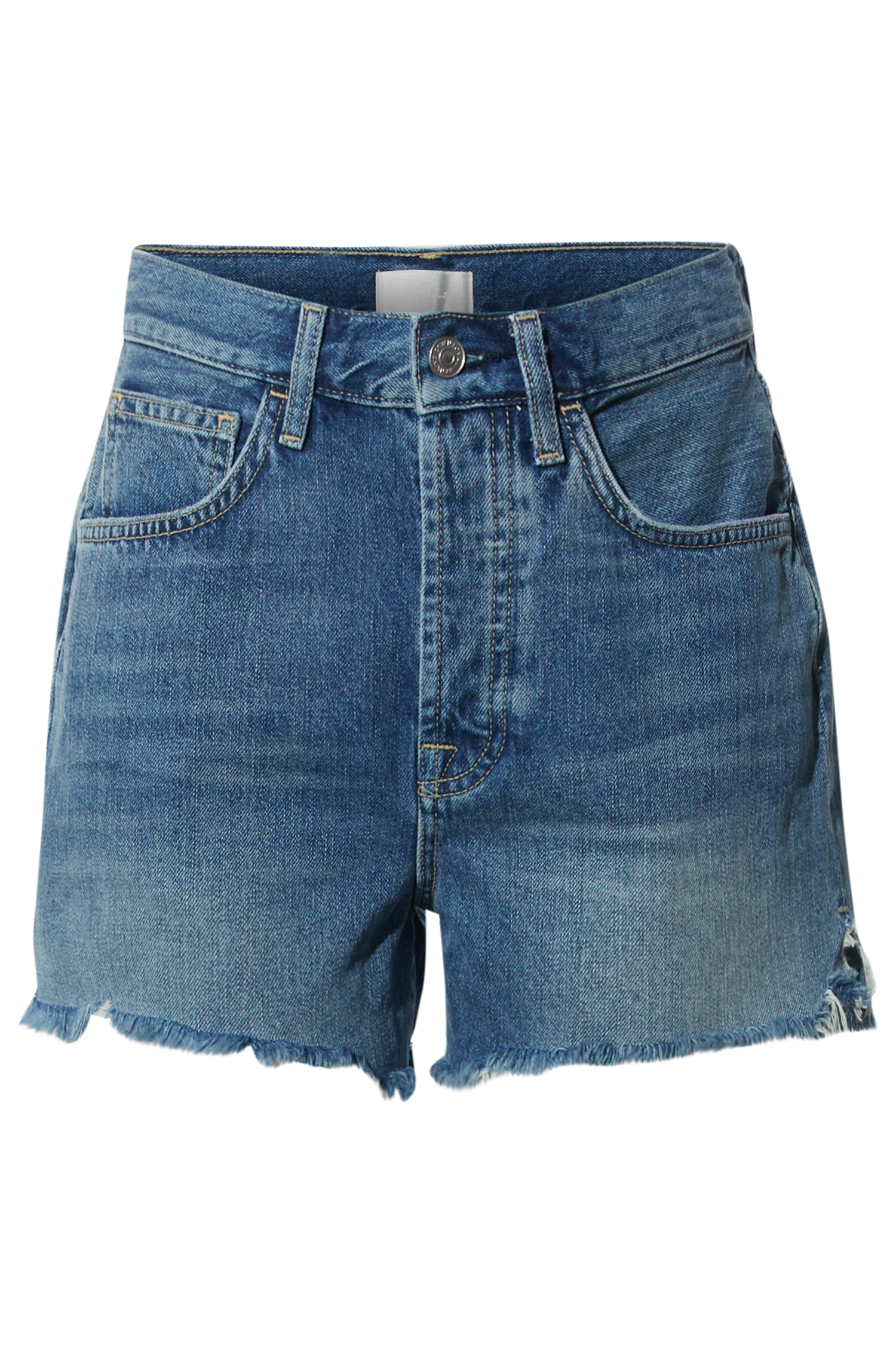 High Rise Fray Hem Shorts